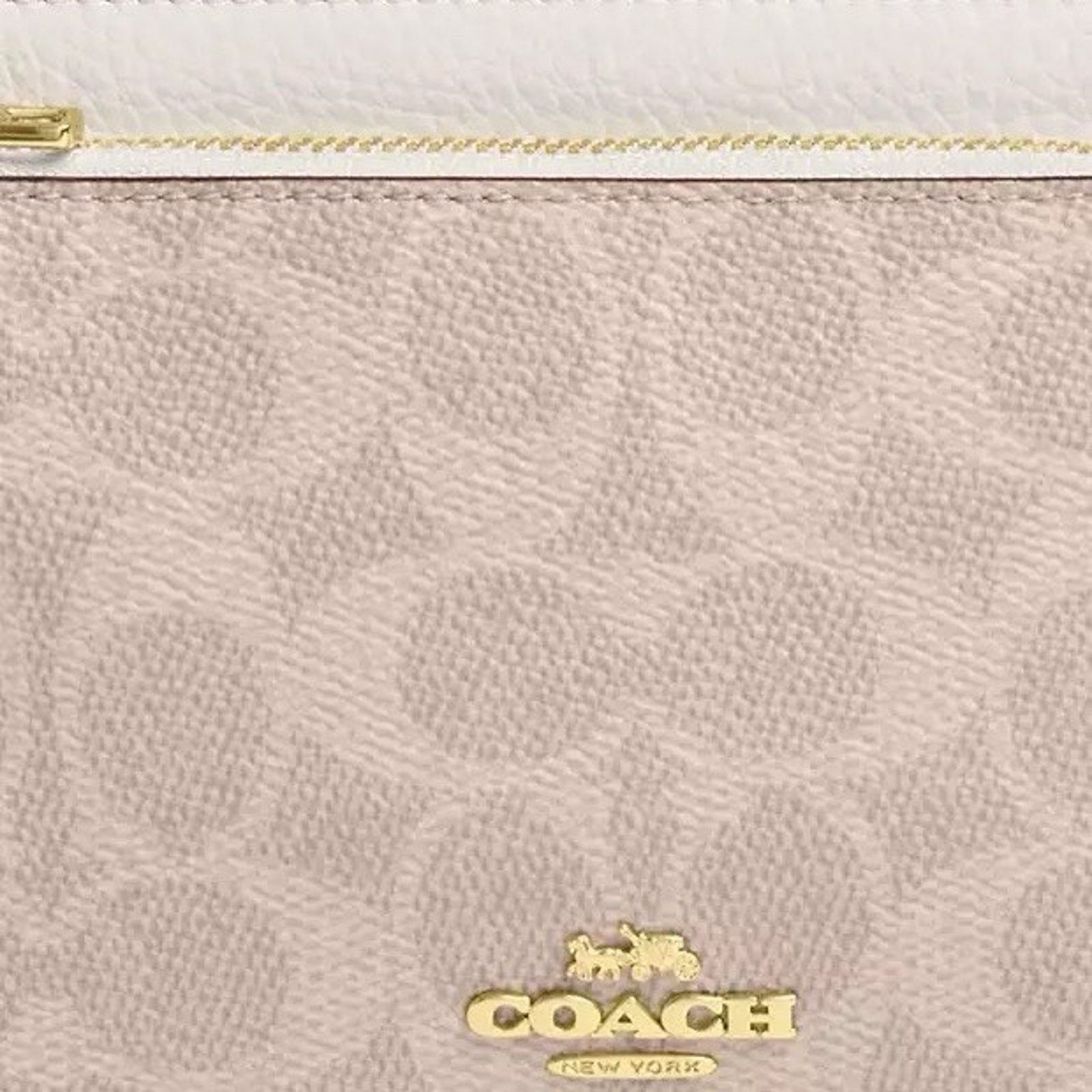 Coach NWT Coach Double Zip Wallet Wristlet Canvas Sand/Chalk CX161 Size ONE SIZE - 7 Thumbnail
