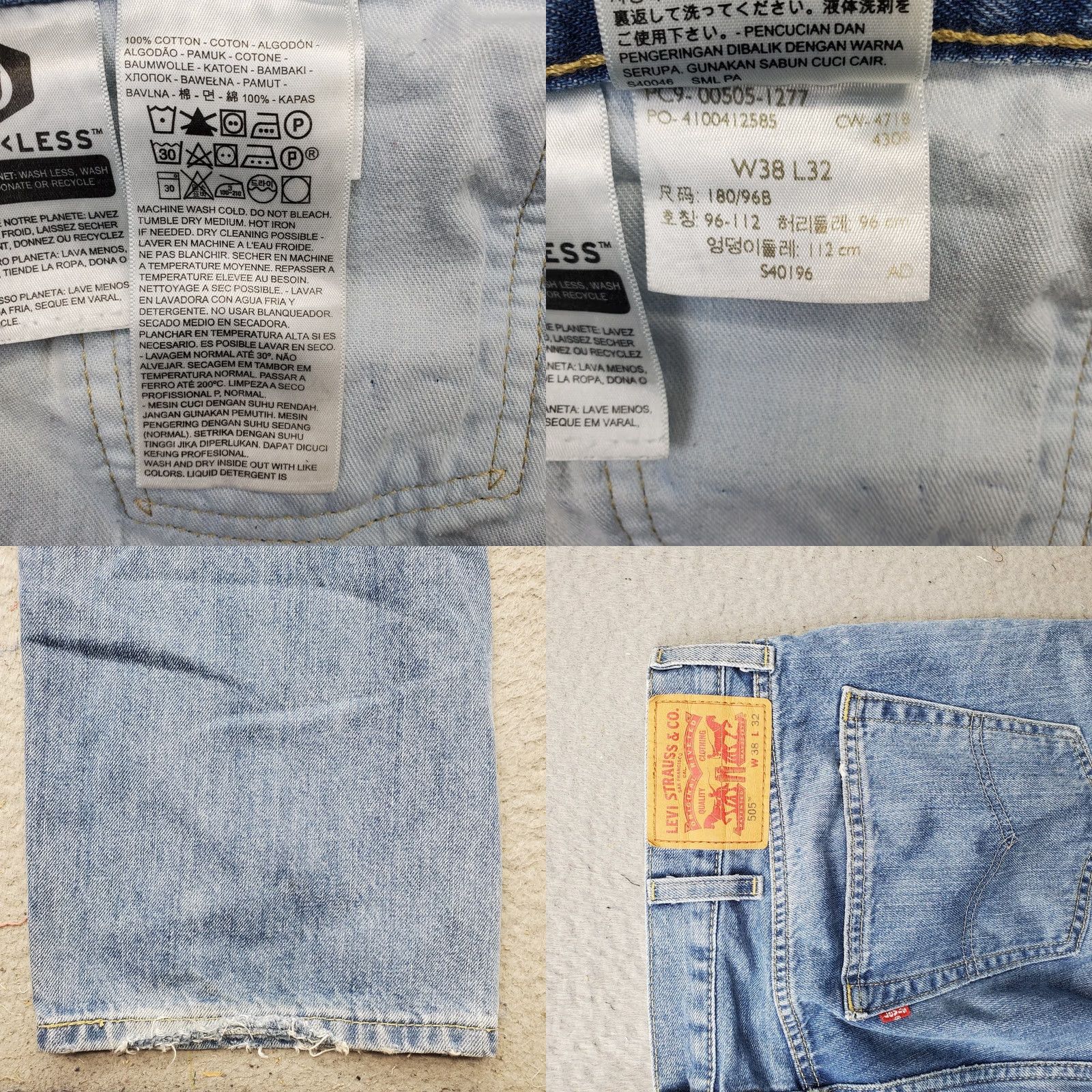 Levi's Levi's Jeans Mens 38x32 Blue Straight Fit Medium Wash Red Tab Faded Mid Rise Jeans Mens 38 Blue Straight 5-Pocket Denim Regular Fit 500 Series Size US 38 / EU 54 - 8 Thumbnail