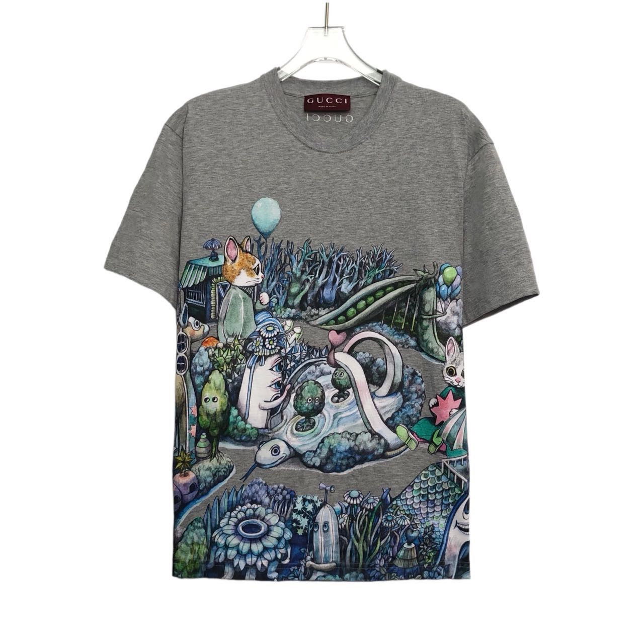 Gucci Gucci Cotton Knitted Short Sleeve Illustration T-shirt K26WX Size M / US 6-8 / IT 42-44 - 1 Thumbnail