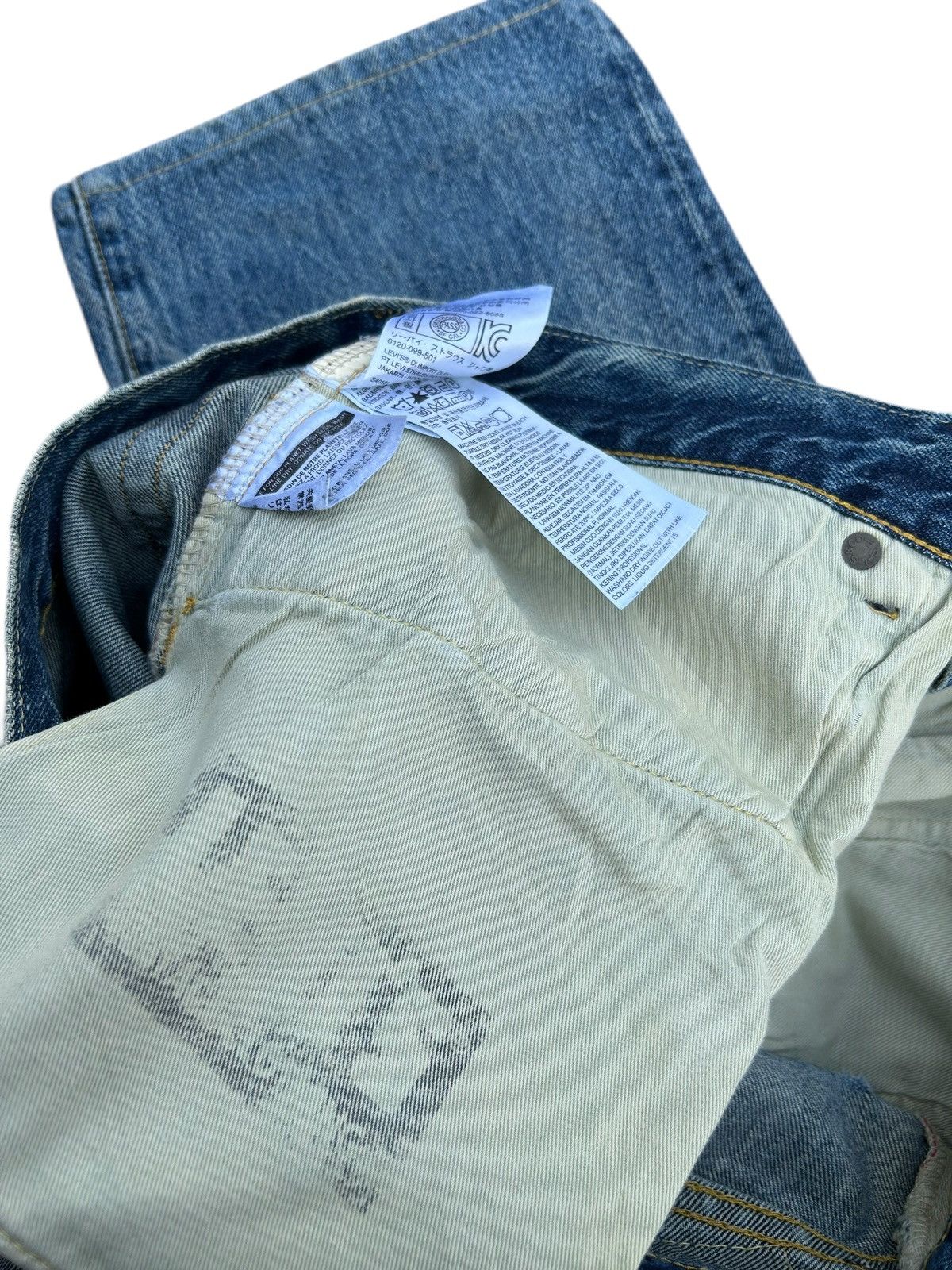 Kapital Levis Big E 501XX Selvedge Distressed Denim Jeans Size US 34 / EU 50 - 9 Thumbnail