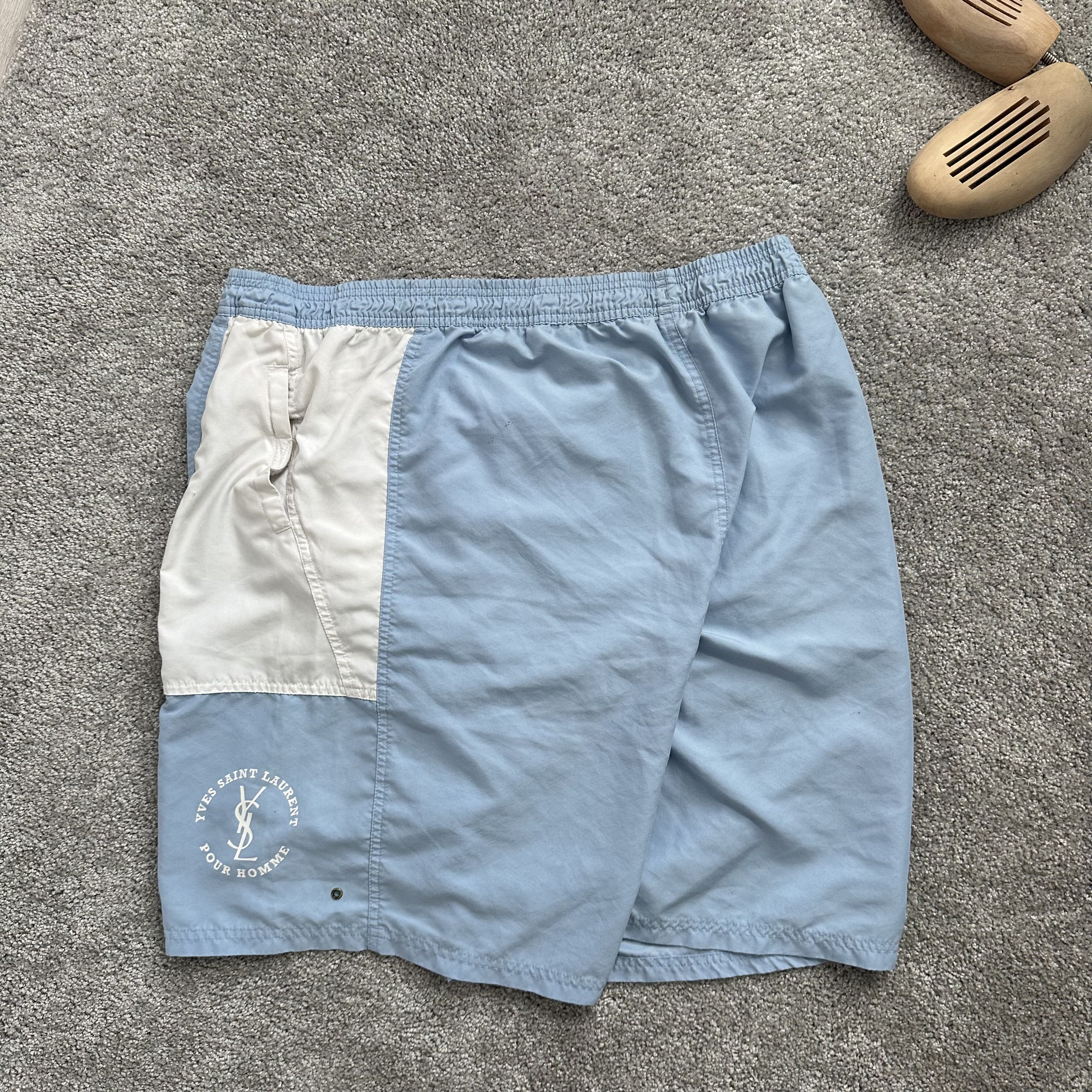 Vintage Ysl Pour Homme Yves Saint LaurentNylon beach Blue Shorts Size US 38 / EU 54 - 5 Thumbnail