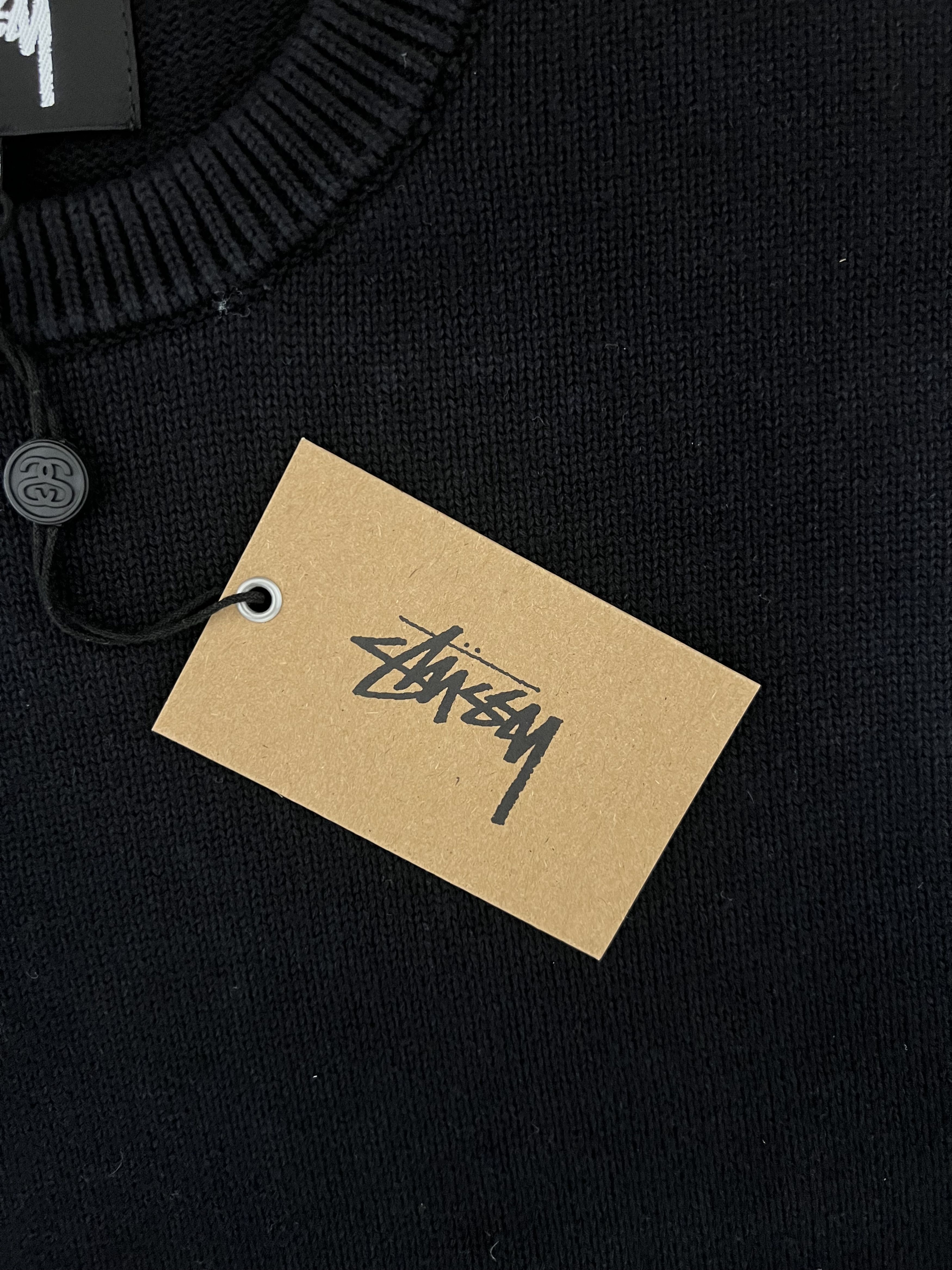 Stussy 💚 SS23 Stussy Black Authentic Workgear Sweater Large NEW Size US L / EU 52-54 / 3 - 5 Thumbnail