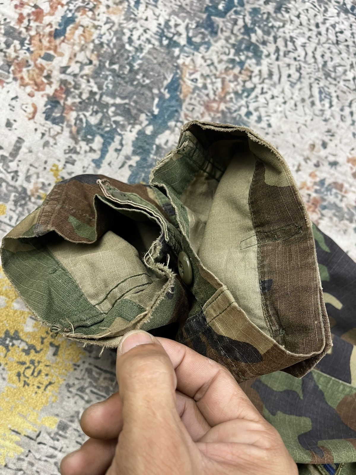 Vintage Vtg 80s USAF Airman First Class Woodland Camo Combat Jacket Size US S / EU 44-46 / 1 - 12 Thumbnail