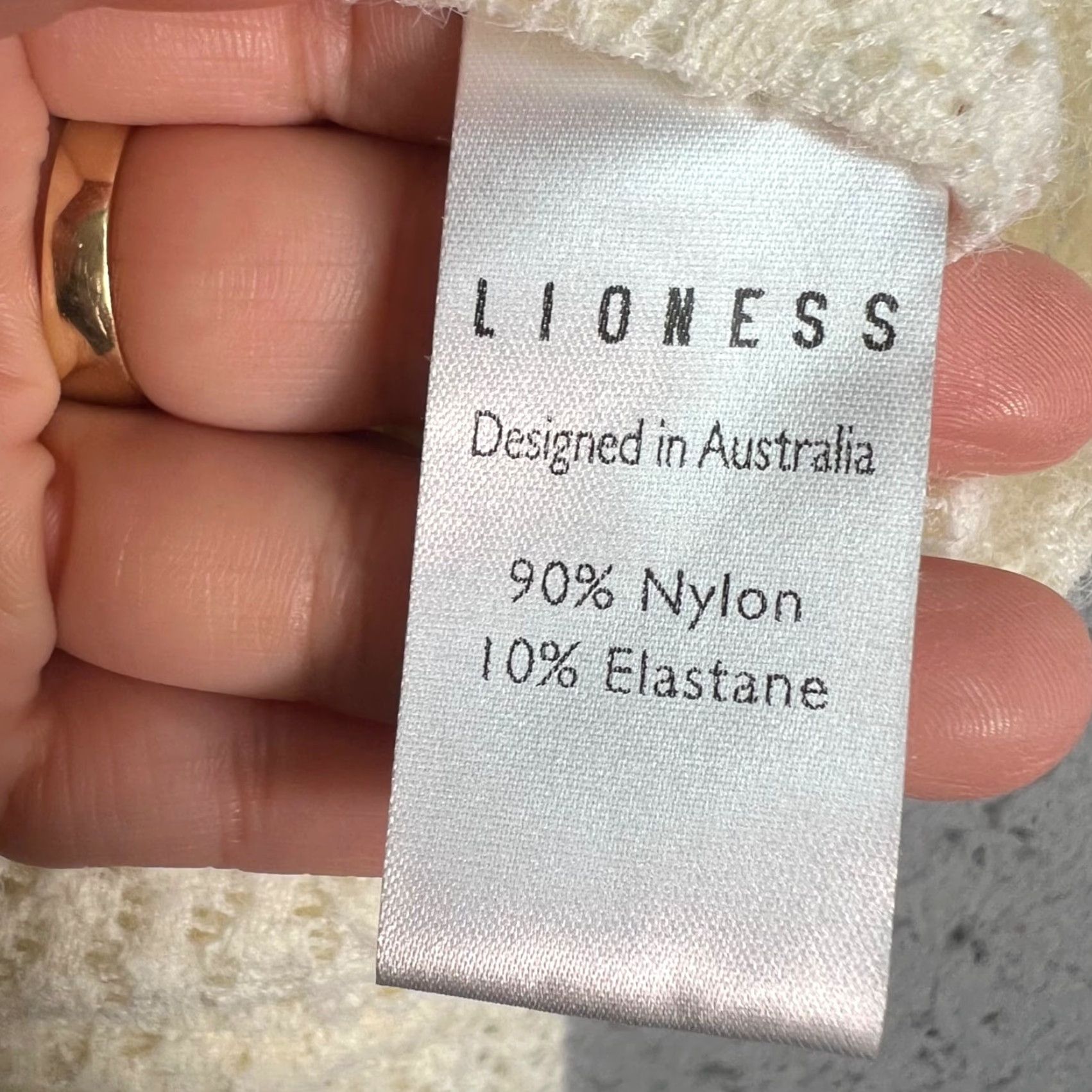 Lioness VINTAGE Lioness Pants Women's Medium Cream Knit Flared Ankle Nylon Blend 30in Waist Size 32" / US 10 / IT 46 - 4 Thumbnail