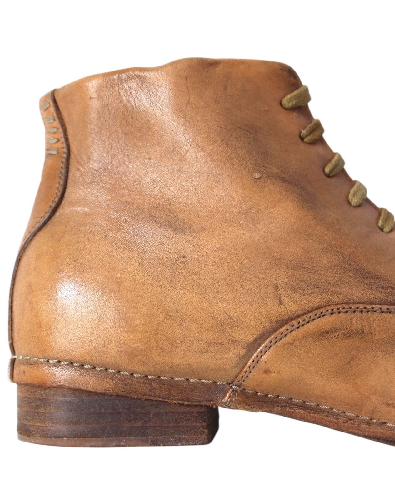 Vintage INITIAL VERO CUOIO SIDE-ZIP LACE-UP LEATHER ANKLE BOOTS Size US 8 / EU 41 - 3 Thumbnail