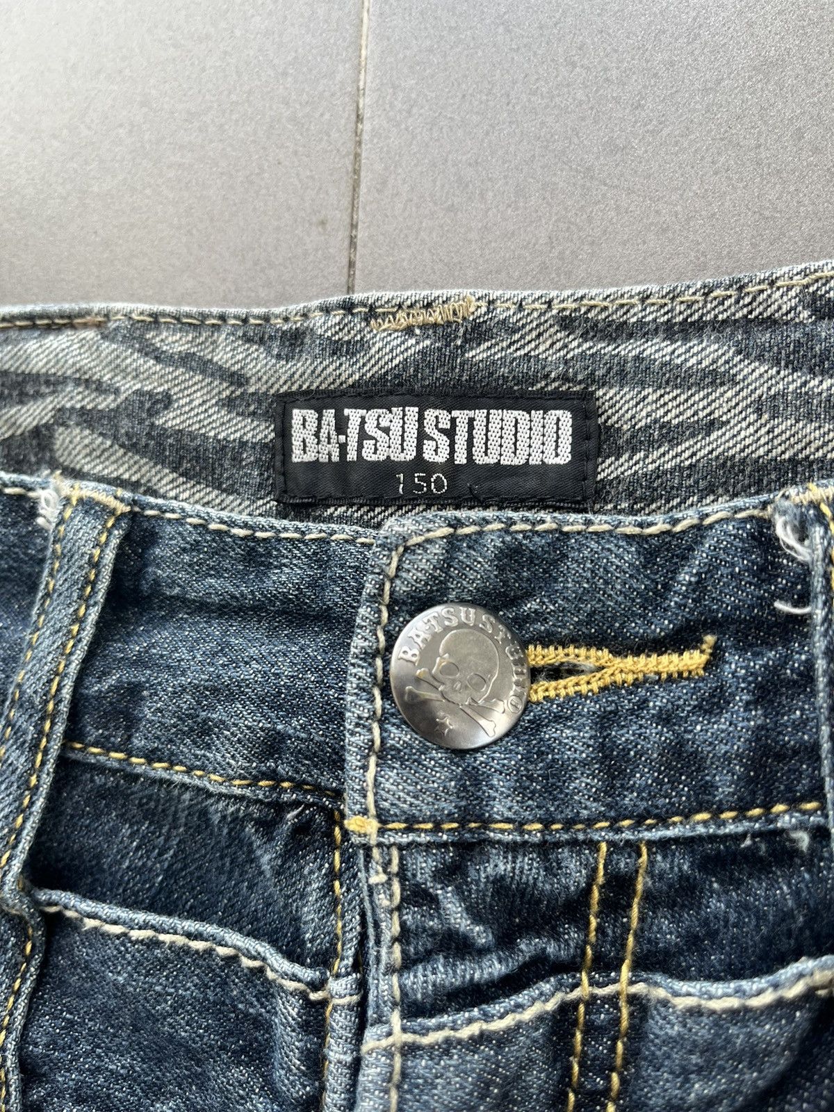14th Addiction Japanese~Bat-tsu Studio Double Waist Poem Punk Denim Pants Size US 28 / EU 44 - 10 Thumbnail