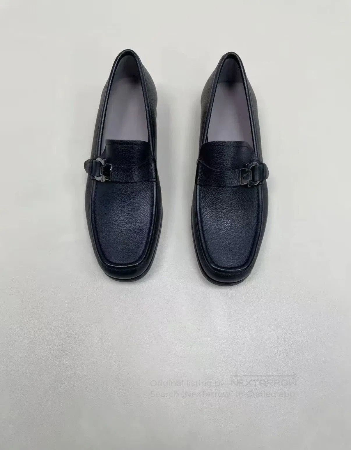 Salvatore Ferragamo Black Leather Slip-On Loafers with Buckle Accent. Size US 6.5 / EU 39-40 - 1 Thumbnail