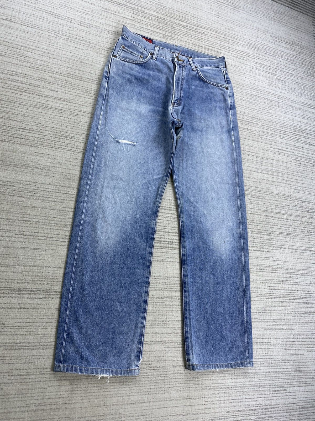 Edwin Vintage Edwin 503 Denim Blue Distressed Denim Pants Size US 31 - 3 Thumbnail