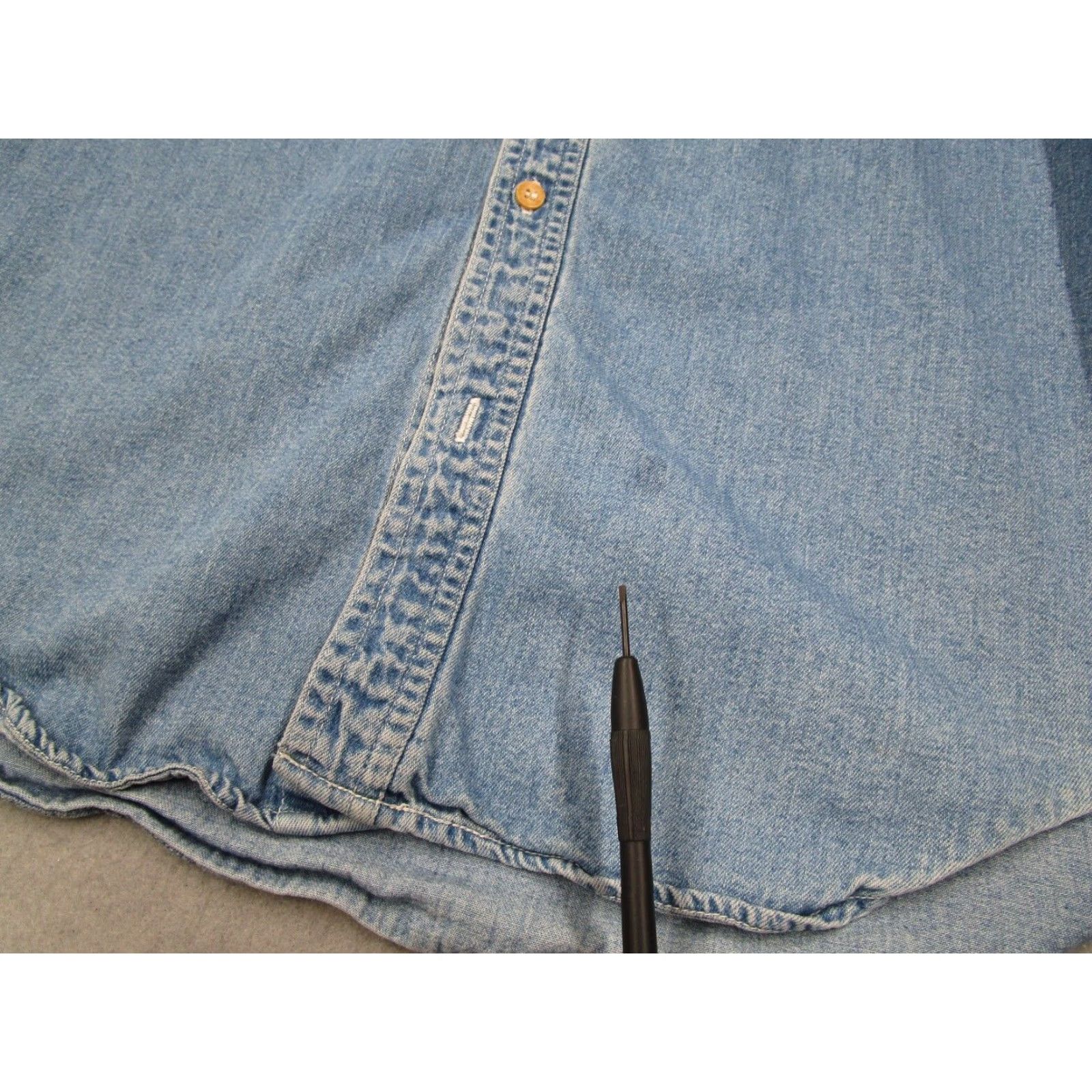 Vintage VINTAGE M&M's Blue Denim Long Sleeve Button Up Shirt Mens Large 90s Cotton Size US L / EU 52-54 / 3 - 5 Thumbnail