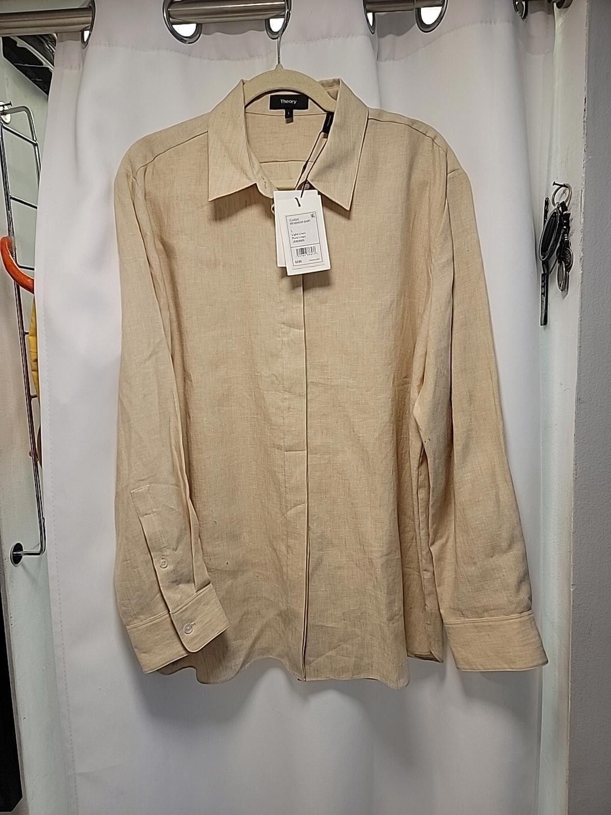 Theory THEORY Men’s Shirt Zack Classic Linen Tint Button Down Large Size US L / EU 52-54 / 3 - 1 Thumbnail