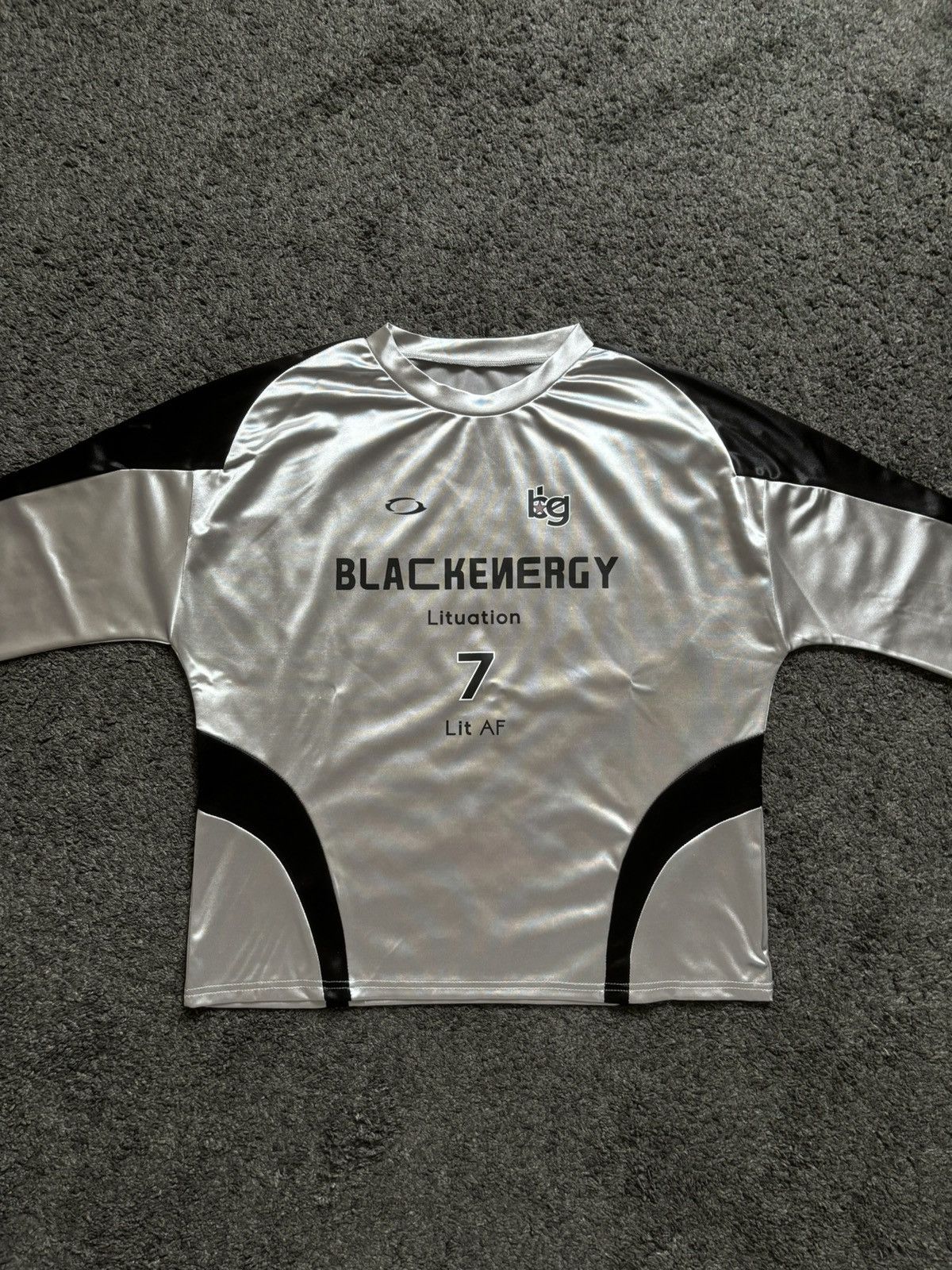 Vintage Vintage satin long sleeves racing jersey black energy Size US M / EU 48-50 / 2 - 1 Thumbnail