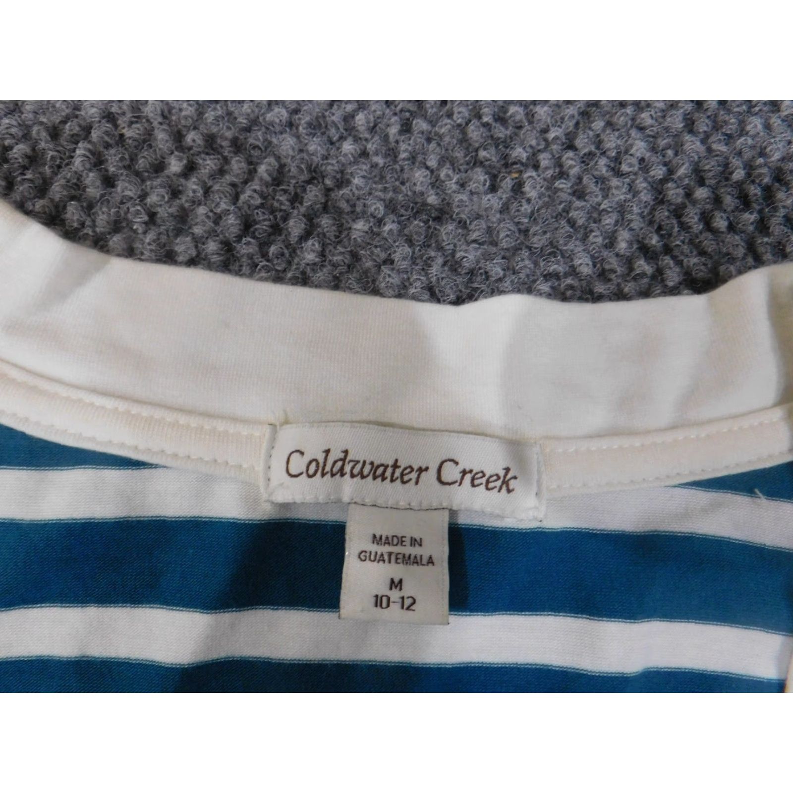 Coldwater Creek Coldwater Creek Blouse Shirt Womens M Blue Striped Knit V-Neck Stretch Casual Size M / US 6-8 / IT 42-44 - 4 Thumbnail