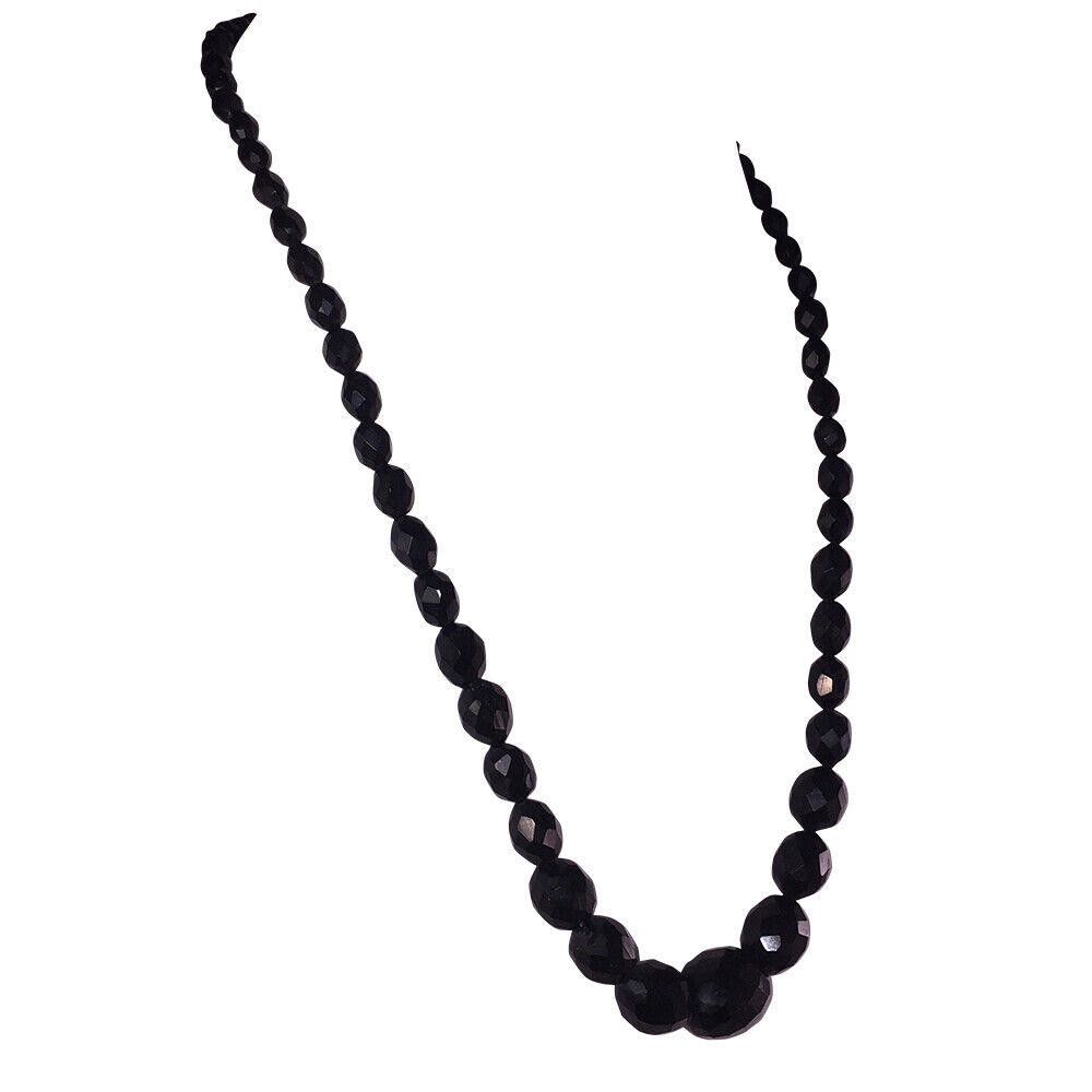 Designer Victorian Graduated Faceted Jet Bead Necklace Size ONE SIZE - 2 Thumbnail