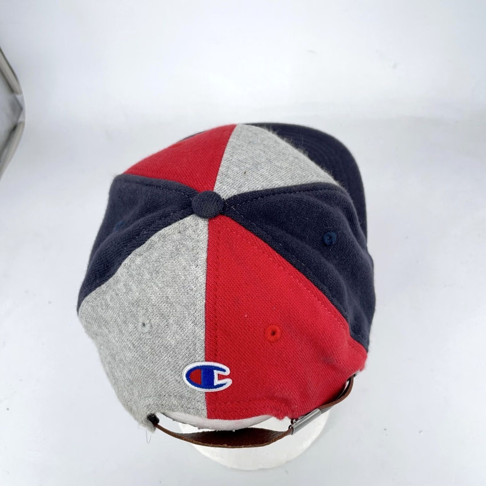 Champion Champion Hat Cap Strap Back Red Navy Colorblock Embroidered Mens Size ONE SIZE - 5 Thumbnail