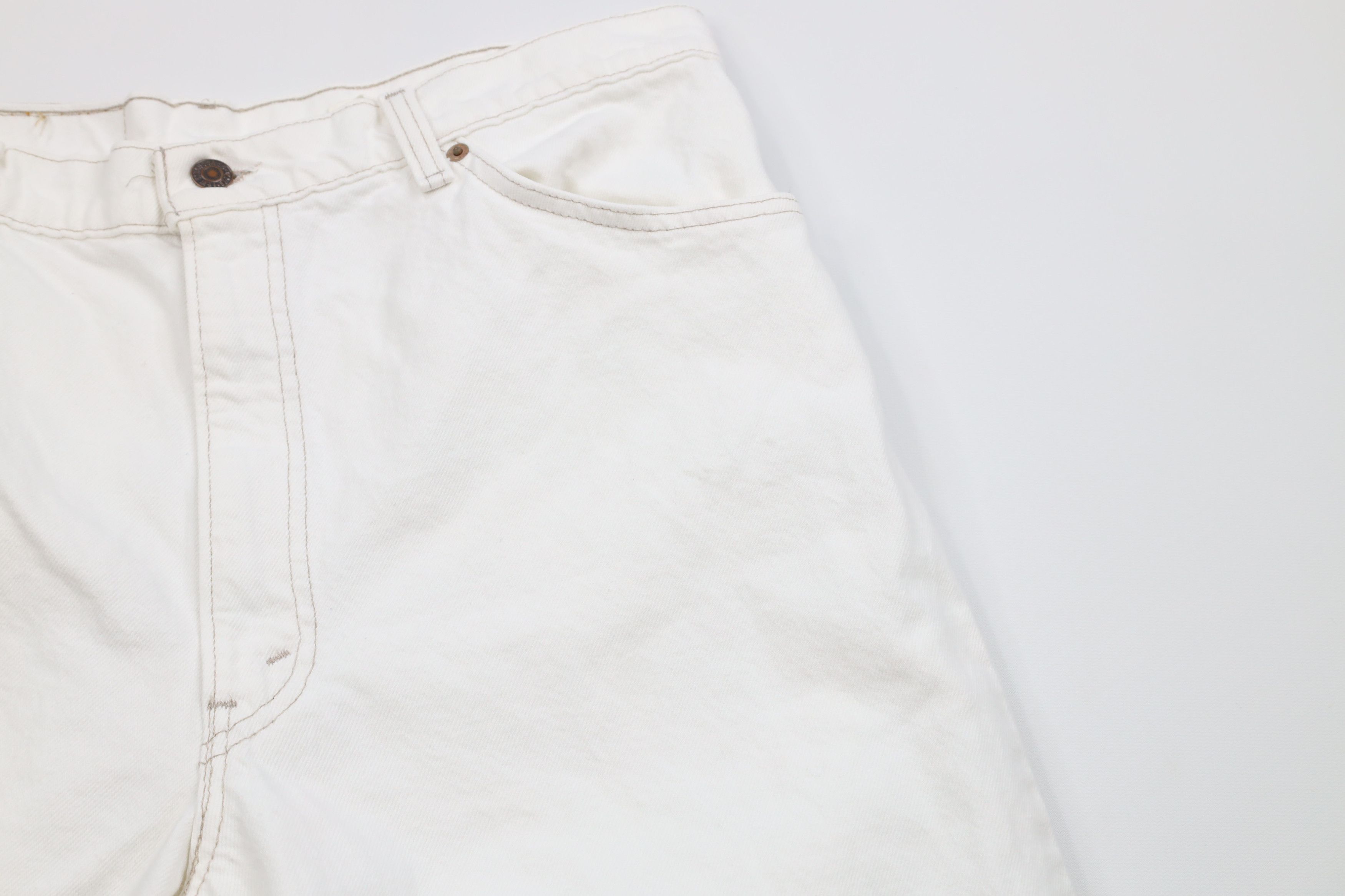Levi's × Vintage Vintage 90s Levis 550 Orange Tab Fit Tapered Leg Jeans White Size 38 - 7 Thumbnail