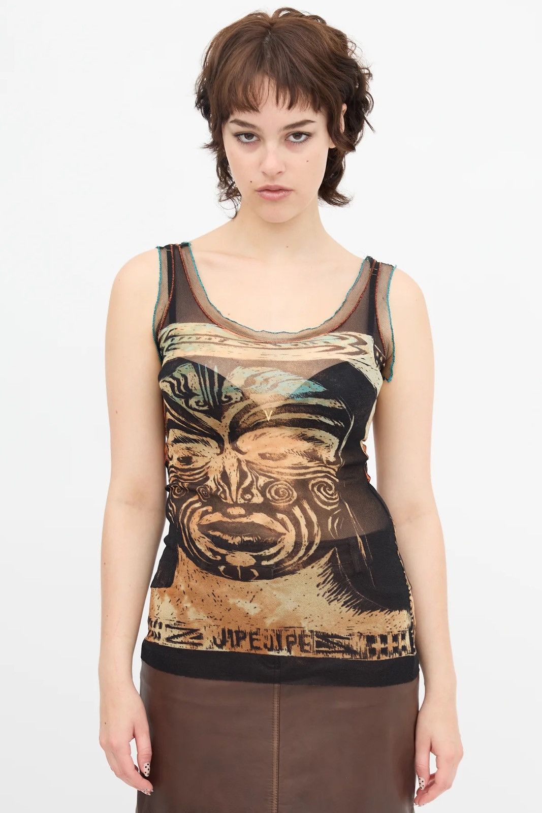 Jean Paul Gaultier Jean Paul Gaultier - S/S’96 - Maori Tribe - Mesh - Tank Top Size S / US 4 / IT 40 - 4 Thumbnail