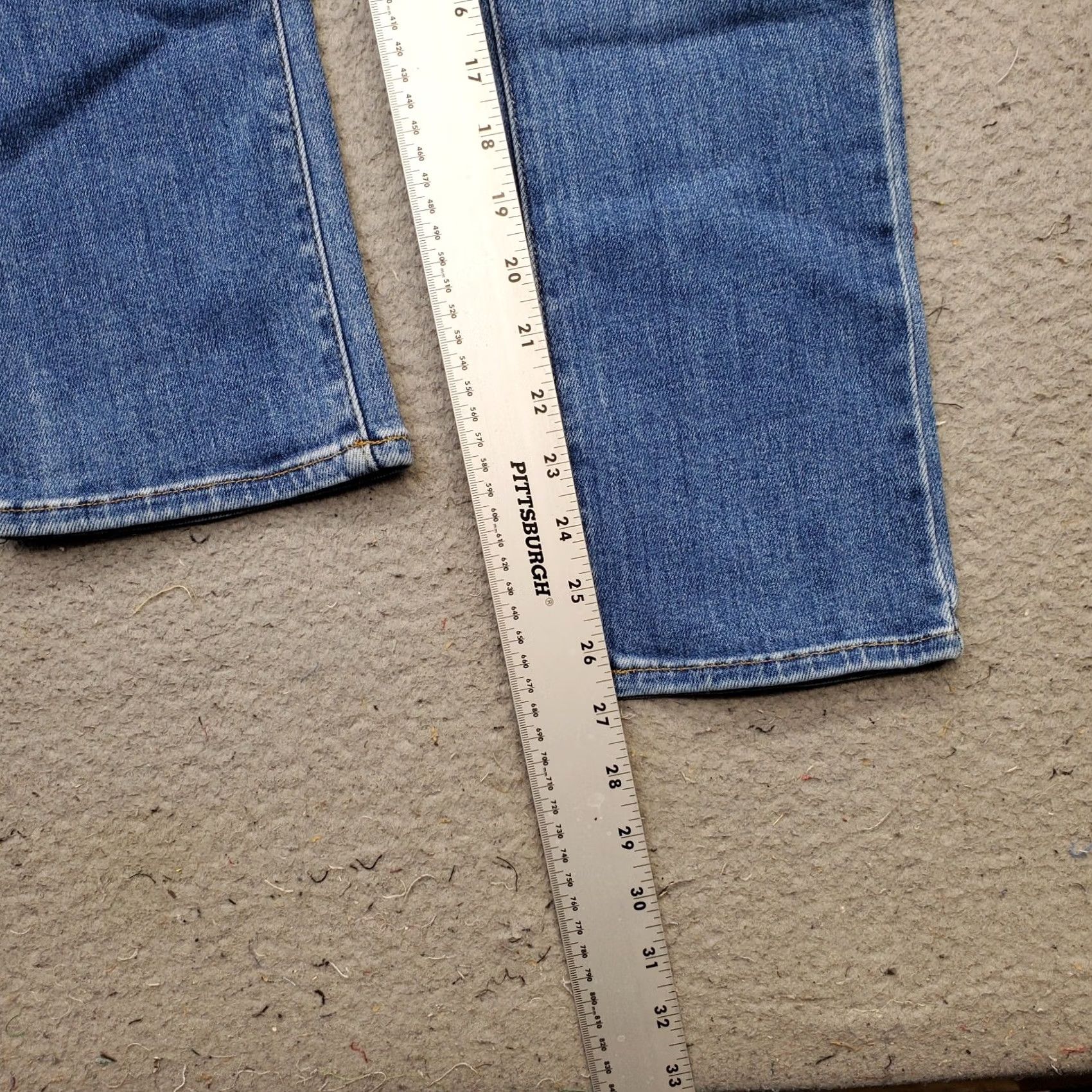 Denime JUST BLACK White? Wait - original color Blue. Title: Just Black Straight Jeans Womens 26 Blue Denim Stretch Boho Button Fly Made USA Size 26" / US 2 / IT 38 - 4 Thumbnail