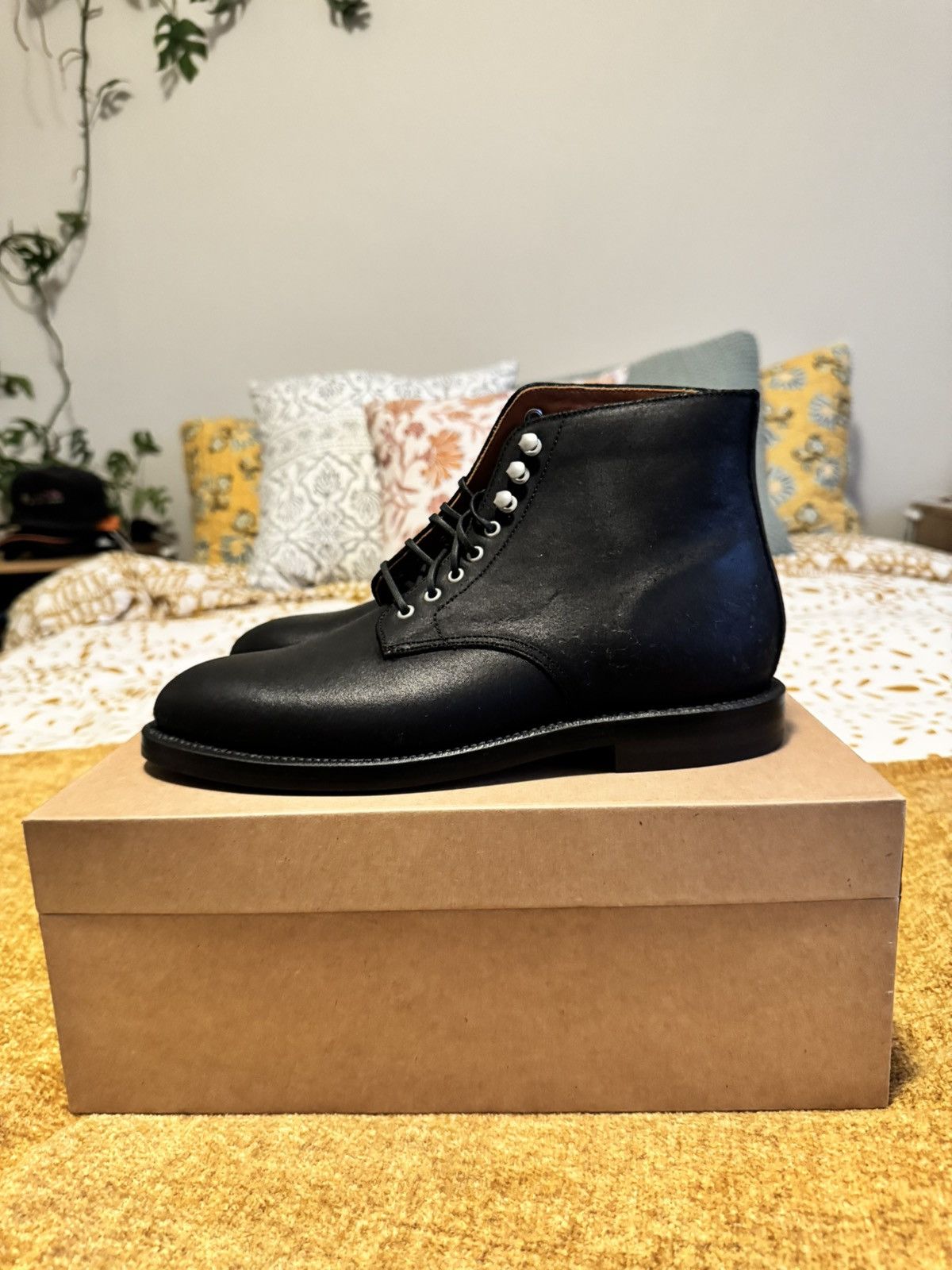 Grant Stone Grant Stone Edward Boots - Black Waxed Commander - Size 7D Size US 7 / EU 40 - 1 Thumbnail