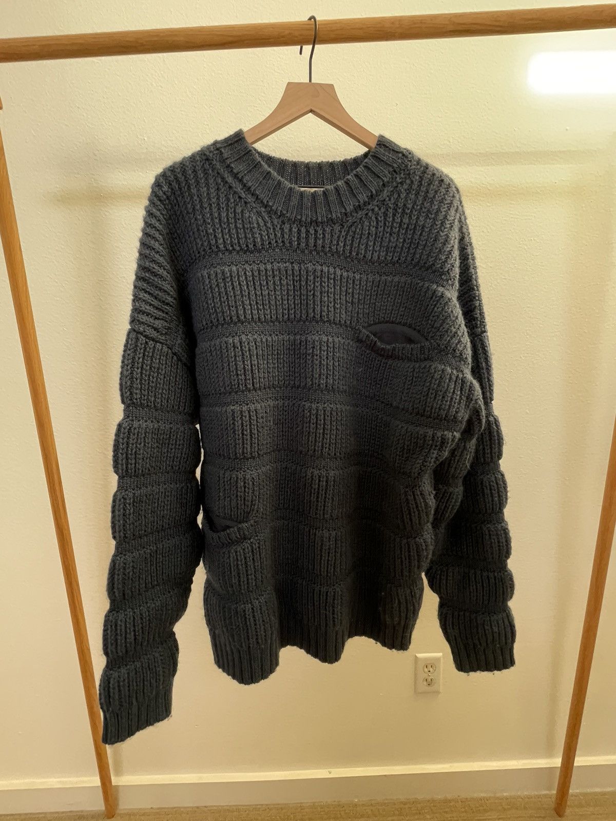 image of Henrik Vibskov - Chunky Tubes Knit (L-Xl) in Blue, Men's