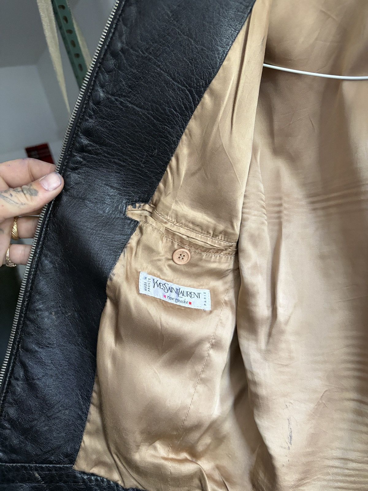 Yves Saint Laurent Rive Gauche Hedi Slimane 2000SS leather cropped jacket Size US M / EU 48-50 / 2 - 2 Thumbnail