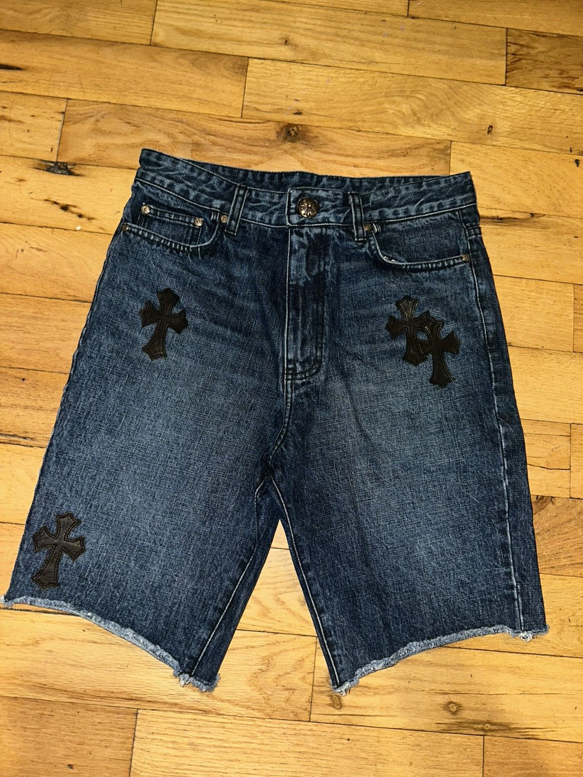 Chrome Hearts Chrome Hearts Cross Patch Denim Shorts – Brand New Size US 28 / EU 44 - 1 Thumbnail