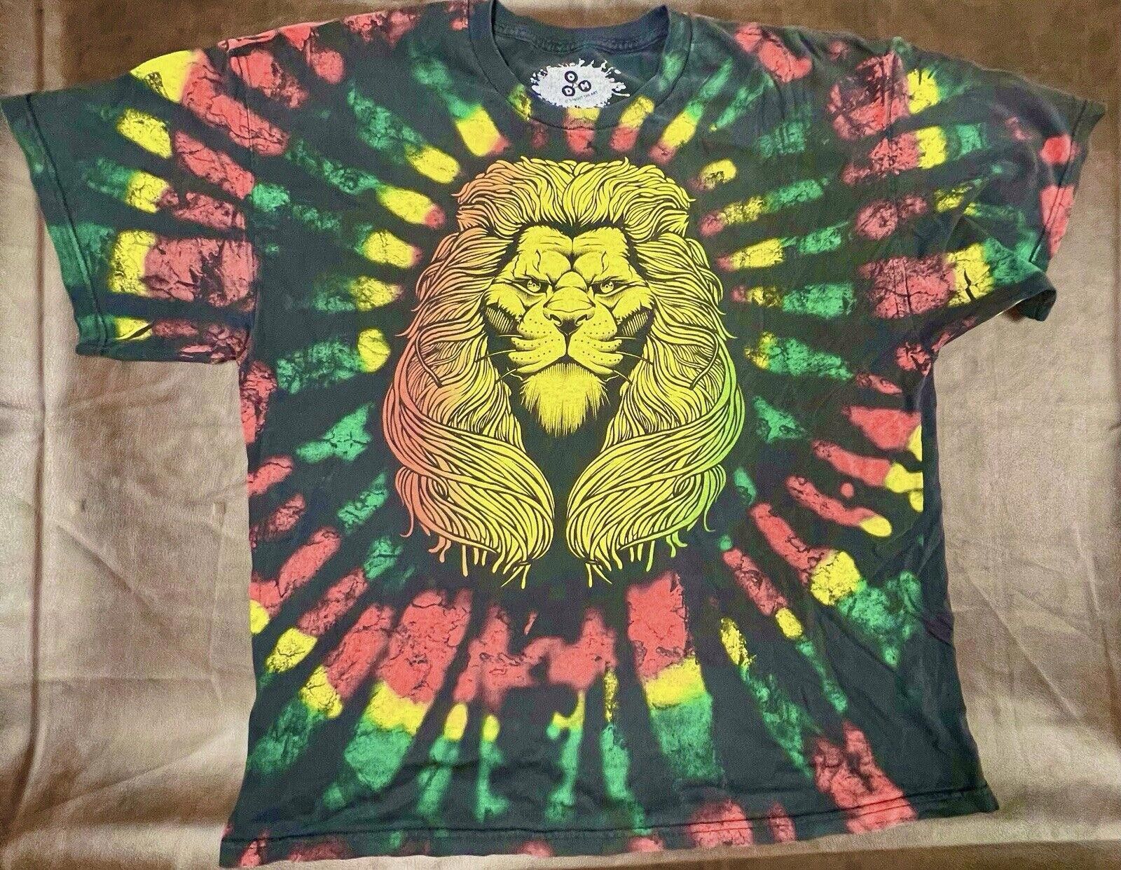 The Unbranded Brand Vibrant Lion Graphic Tie-Dye T-Shirt Size US XXL / EU 58 / 5 - 1 Thumbnail