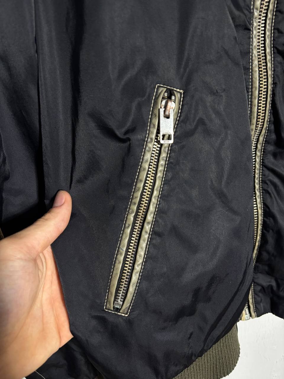 Diesel Vintage Diesel Nylon Leather Inserts RARE Bomber Jacket Size US L / EU 52-54 / 3 - 8 Thumbnail