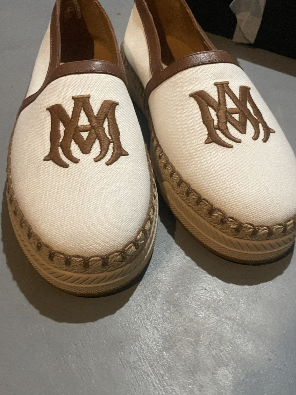 Amiri AMIRI Canvas Printed Espadrilles Beige Slip On Designer Shoe Size US 11 / EU 44 - 7 Thumbnail