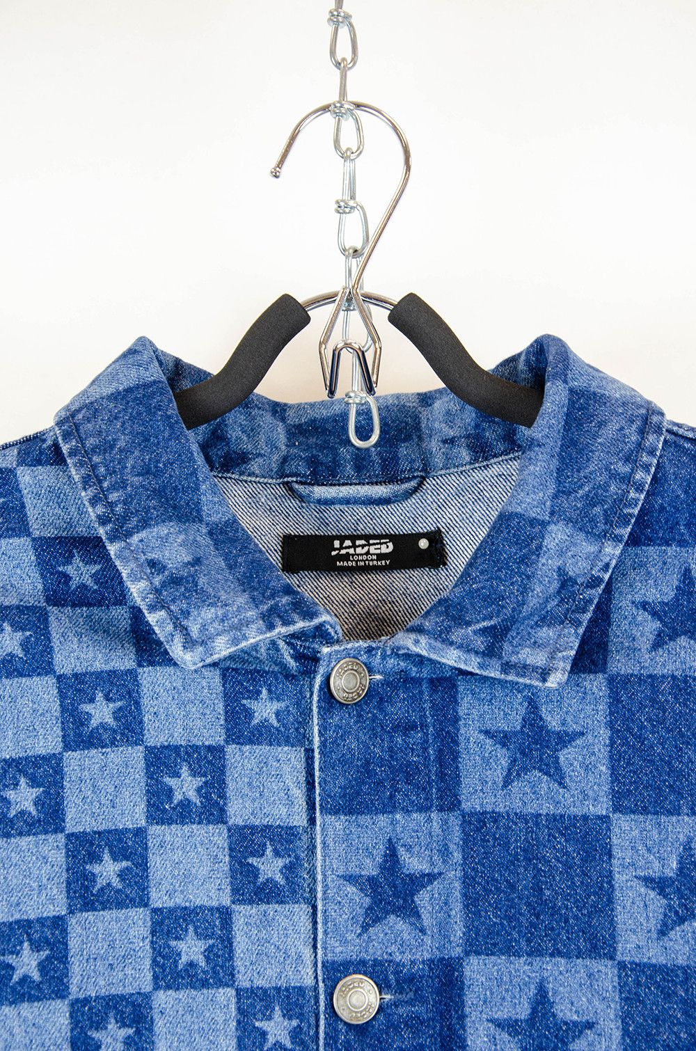 Jaded London Jaded London Star Check Denim Workwear Jacket – Size XL Size US XL / EU 56 / 4 - 5 Thumbnail