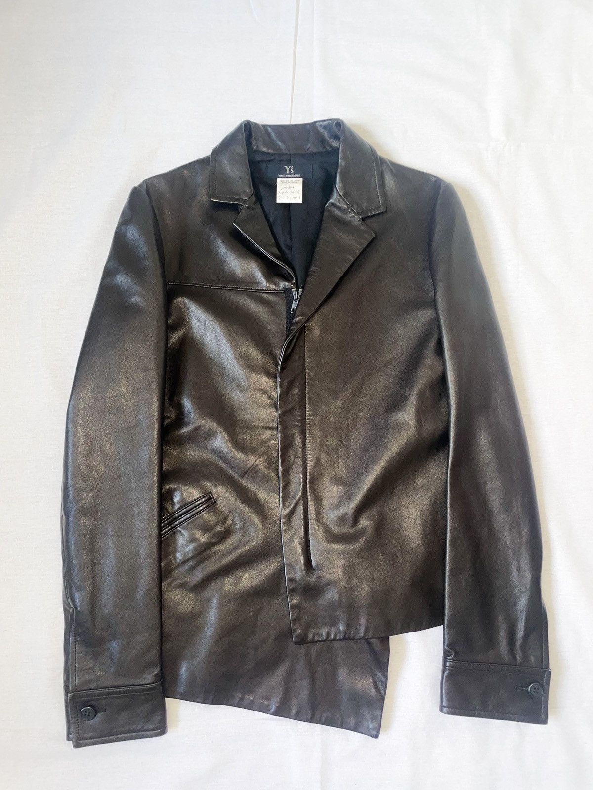 Yohji Yamamoto Yohji Yamamoto asymmetric leather jacket | Grailed