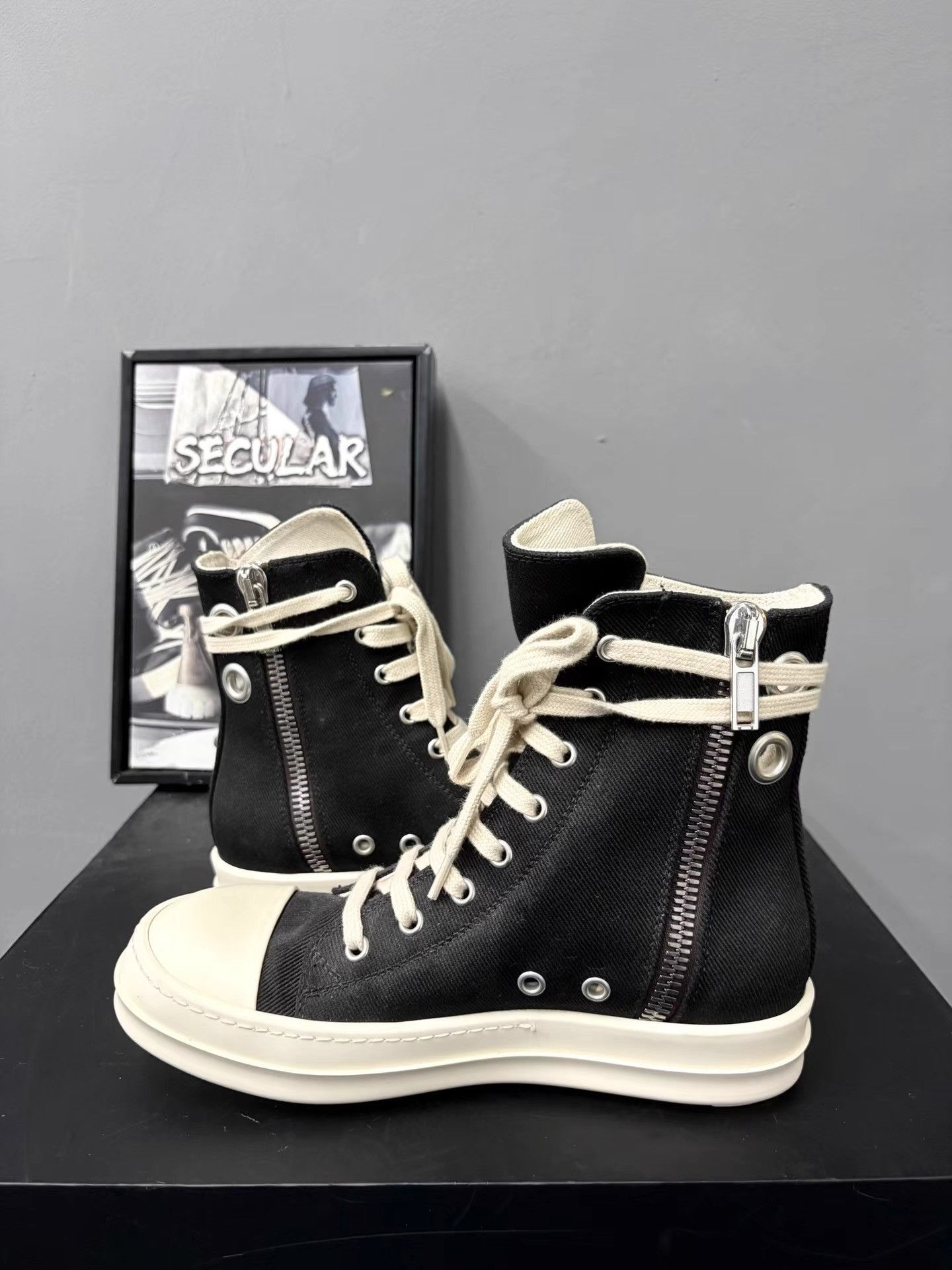 Rick Owens Rick Owens DRKSHDW 23SS Ring Ramones High Canvas K34 Size US 7 / EU 40 - 5 Thumbnail