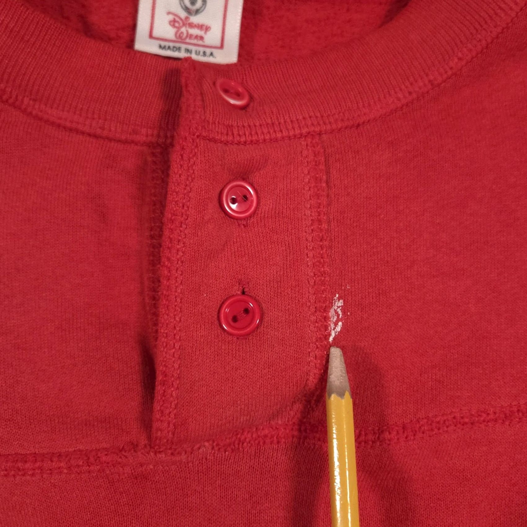 Disney VINTAGE Disney Wear Sweatshirt Mens L Red Mickey Mouse Henley 90s Size US L / EU 52-54 / 3 - 3 Thumbnail