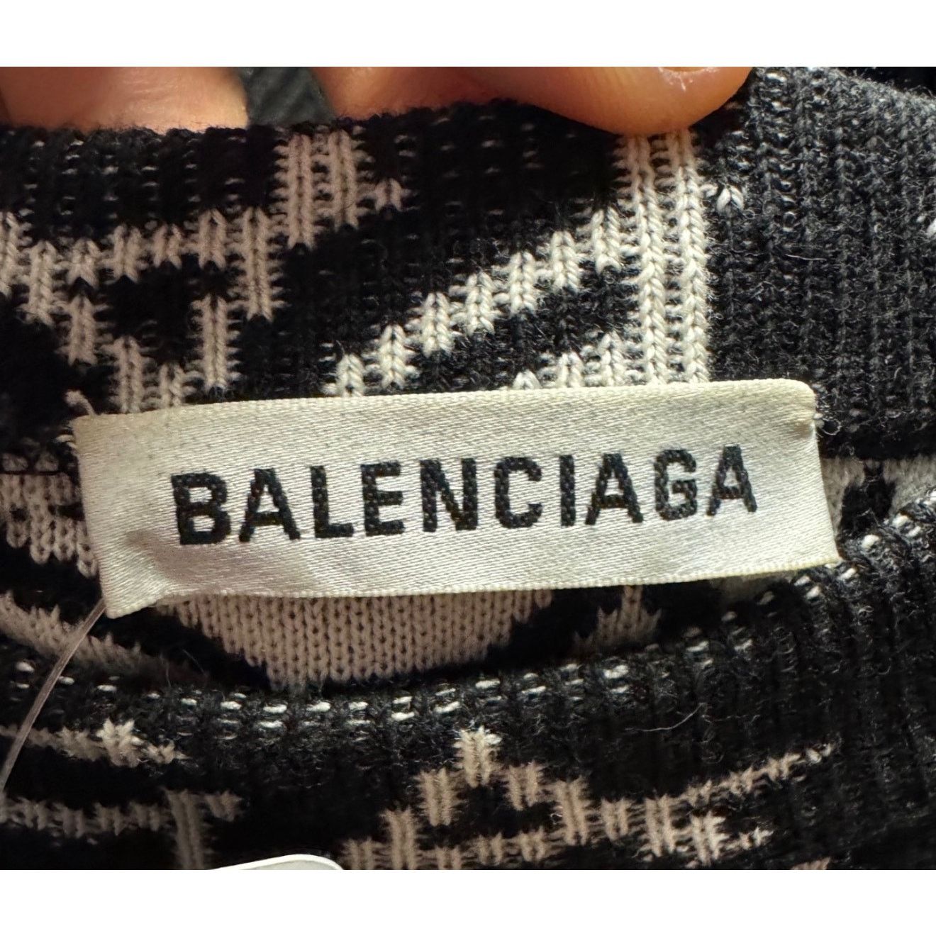 Balenciaga Balenciaga Black Oversize Logo Print Wool Sweater sz.S Size S / US 4 / IT 40 - 5 Thumbnail