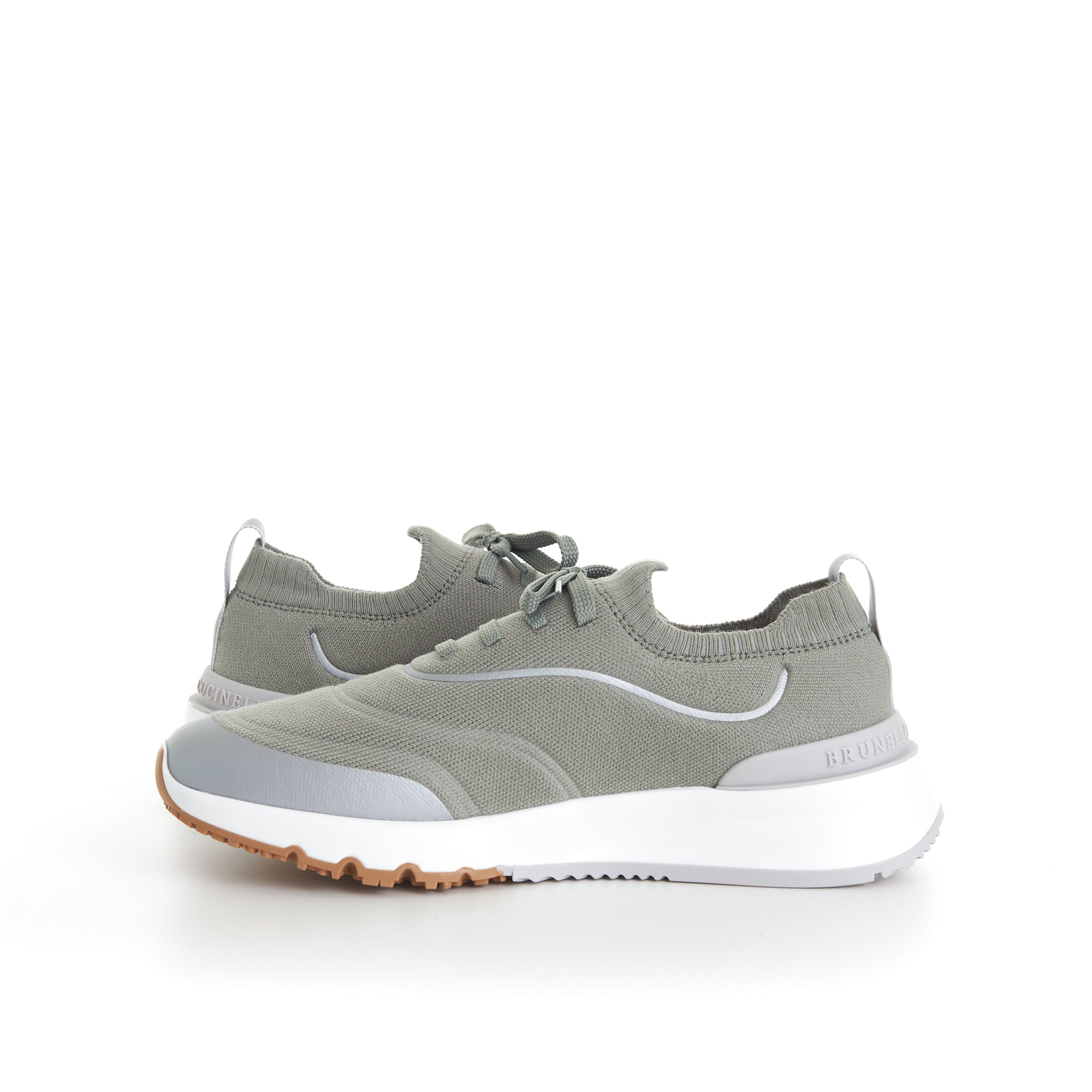 Brunello Cucinelli Techno Cotton Knit Runners With Heat-Bonded Details Size US 6 / EU 39 - 9 Thumbnail