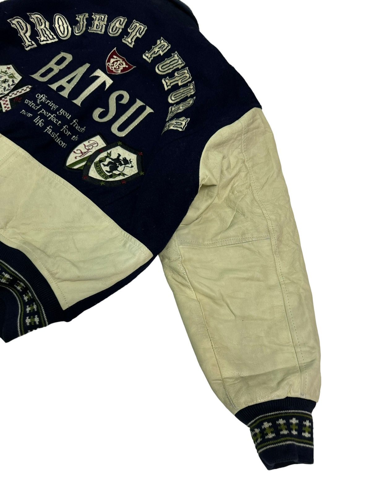 Japanese Brand Vintage Project Future Bat-Su Varsity Leather Jacket Size US L / EU 52-54 / 3 - 13 Thumbnail