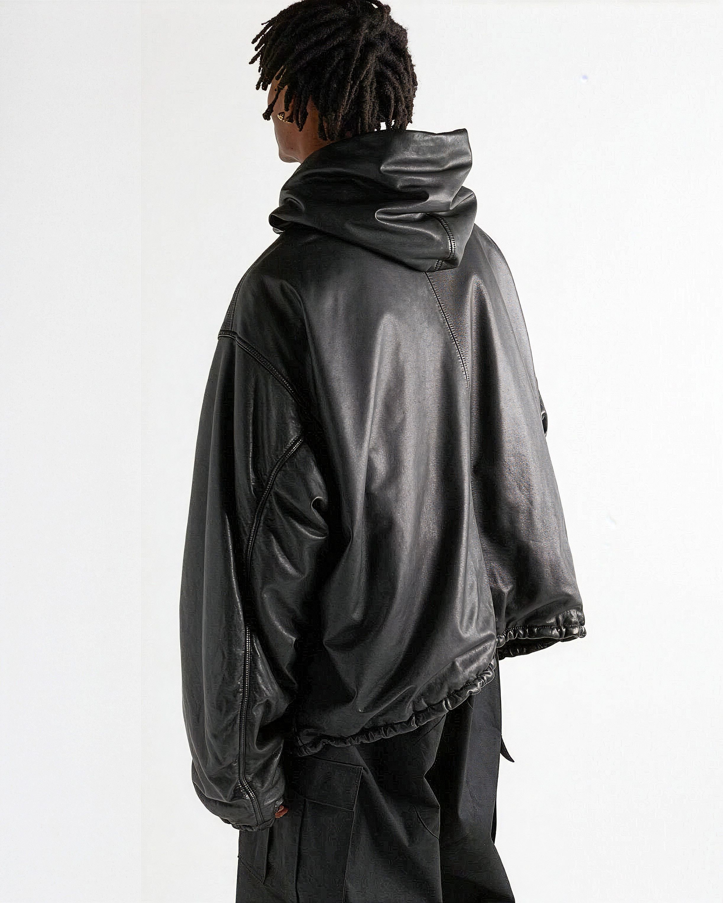 Balenciaga Oversized Full-Grain Leather Hoodie Size US M / EU 48-50 / 2 - 3 Thumbnail