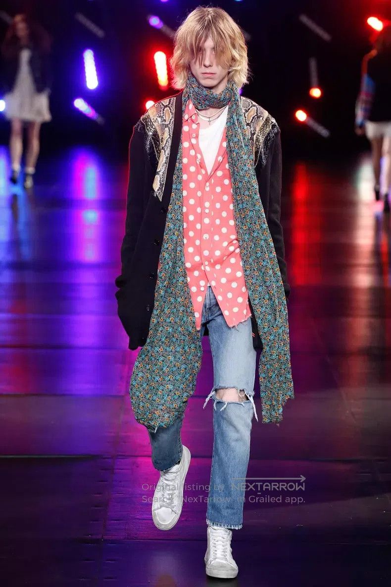 Saint Laurent Paris Saint Laurent Paris Knee Cut Destroyed Denim Jeans Size US 31 - 8 Thumbnail