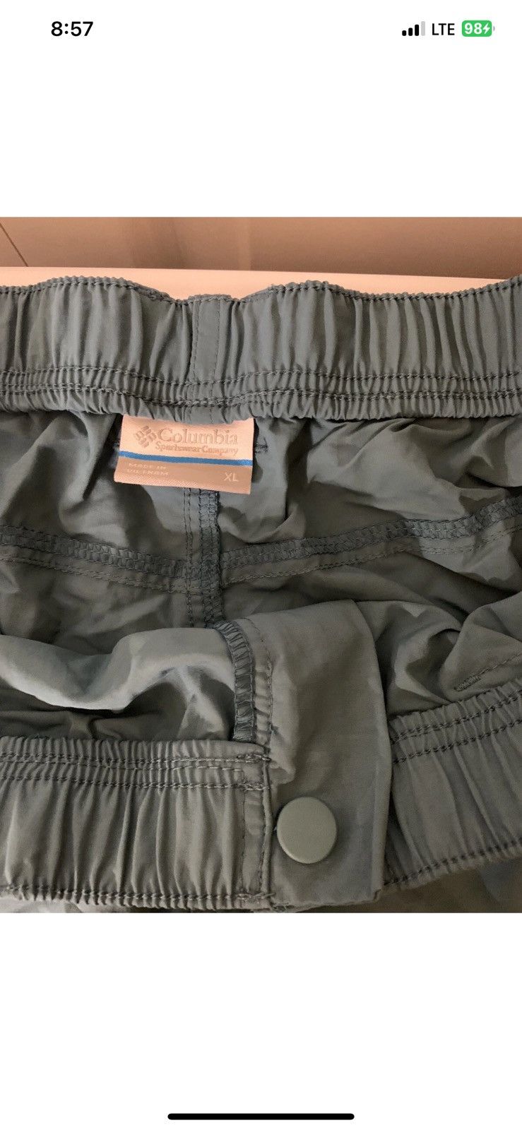Columbia Vtg 90s Mens Sz XL Columbia Lightweight Nylon Hiking Shorts Size US 36 / EU 52 - 2 Thumbnail