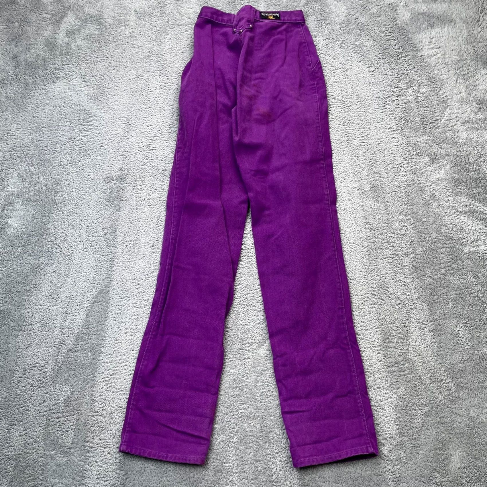 Vintage VINTAGE Rocky Mountain Jeans Womens 24x34 Purple Denim High Waist Western Boho Shirt Hat Jeans? Size 28" / US 6 / IT 42 - 6 Thumbnail