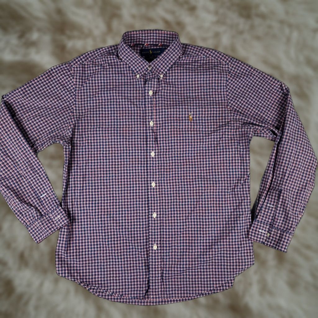Ralph Lauren Ralph Lauren Shirt Mens XL Red Blue Plaid Pony Button-Down Casual Classic Knit Cotton Adults XL Red Polo Shirt? Size US XL / EU 56 / 4 - 1 Thumbnail