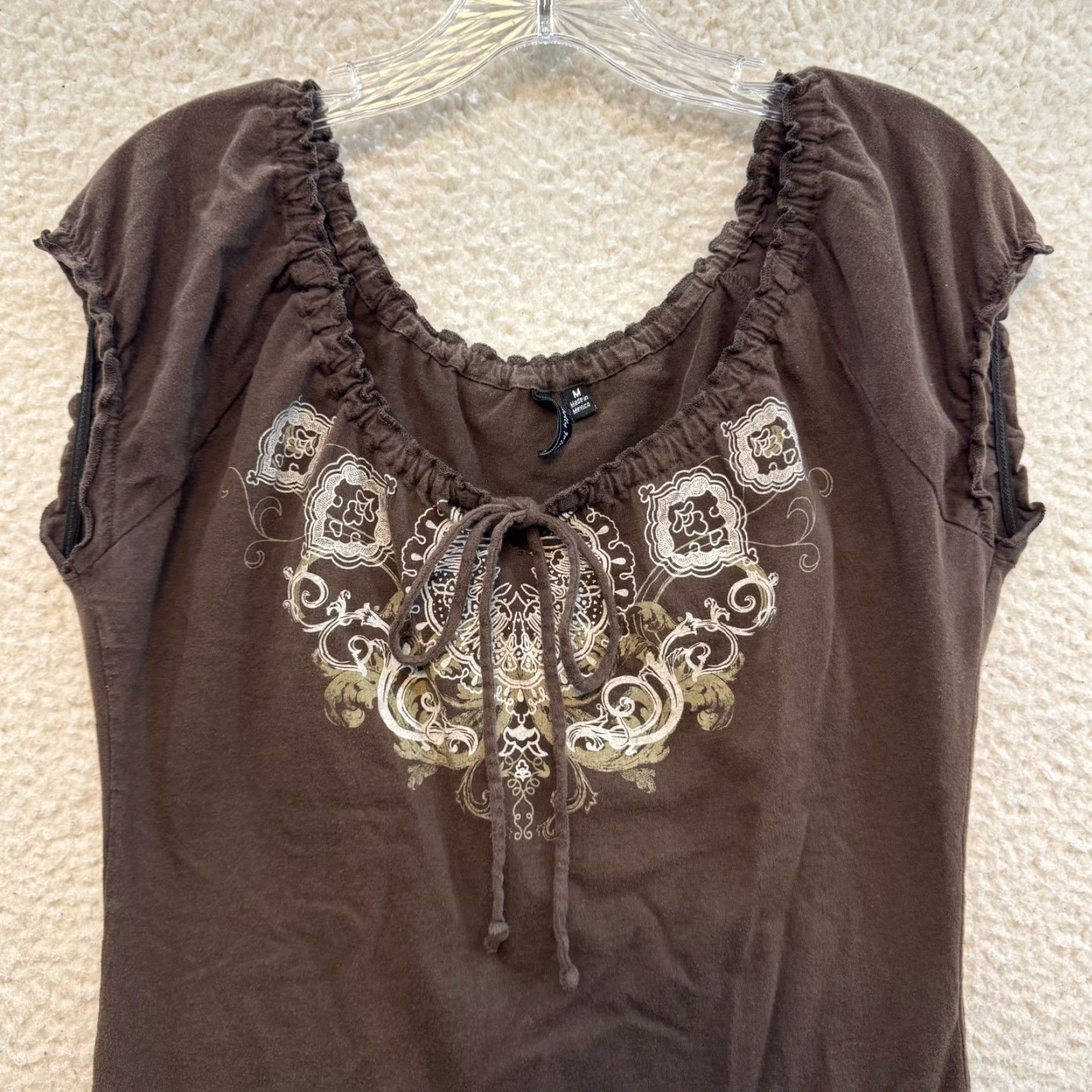 Vintage VINTAGE Y2K Milkmaid Peasant Boho Fairy Whimsigoth Shirt M Brown Molly Maxi Girls Size M / US 6-8 / IT 42-44 - 3 Thumbnail