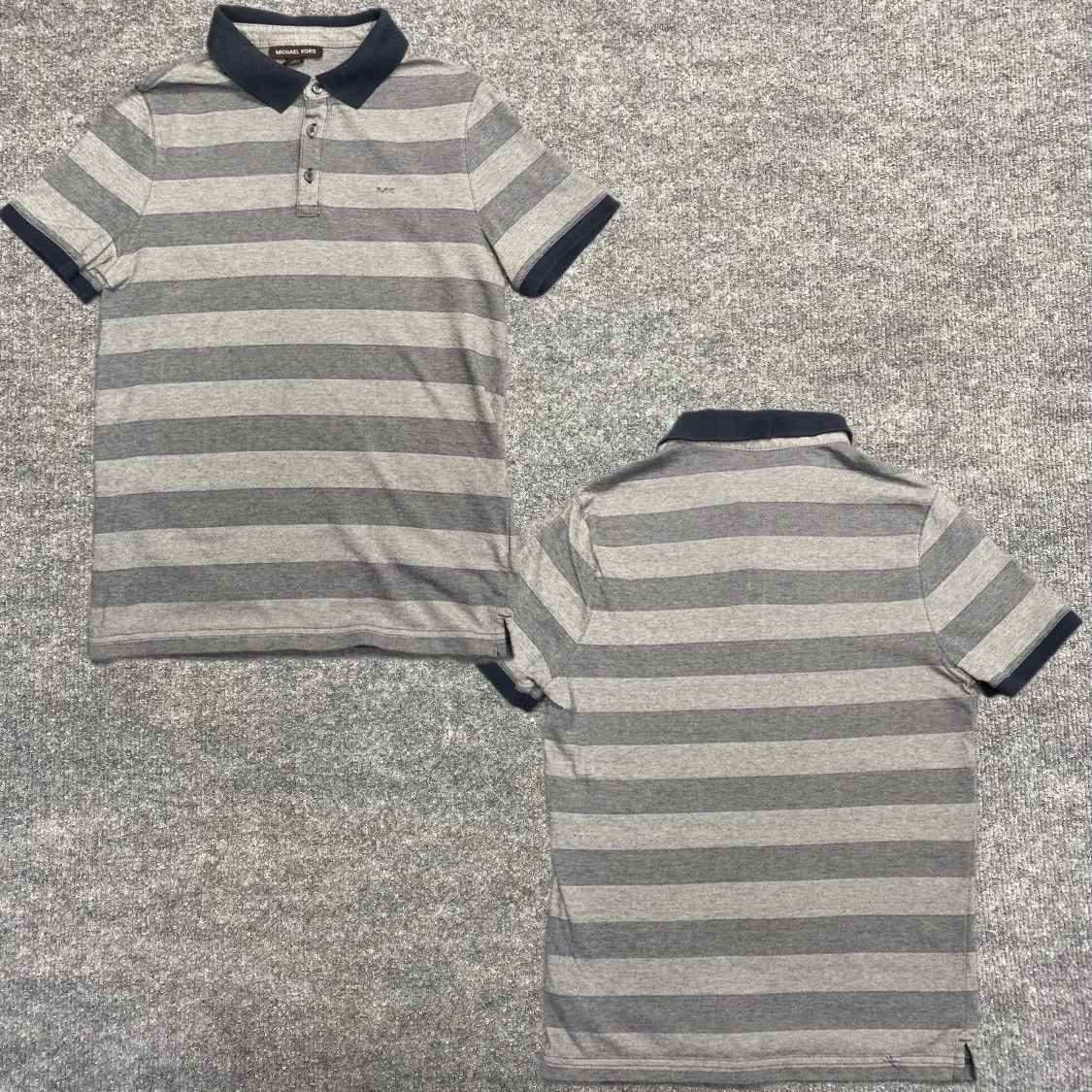Michael Kors Michael Kors Gray Stripe Polo Shirt Mens Size Small Size US S / EU 44-46 / 1 - 1 Thumbnail