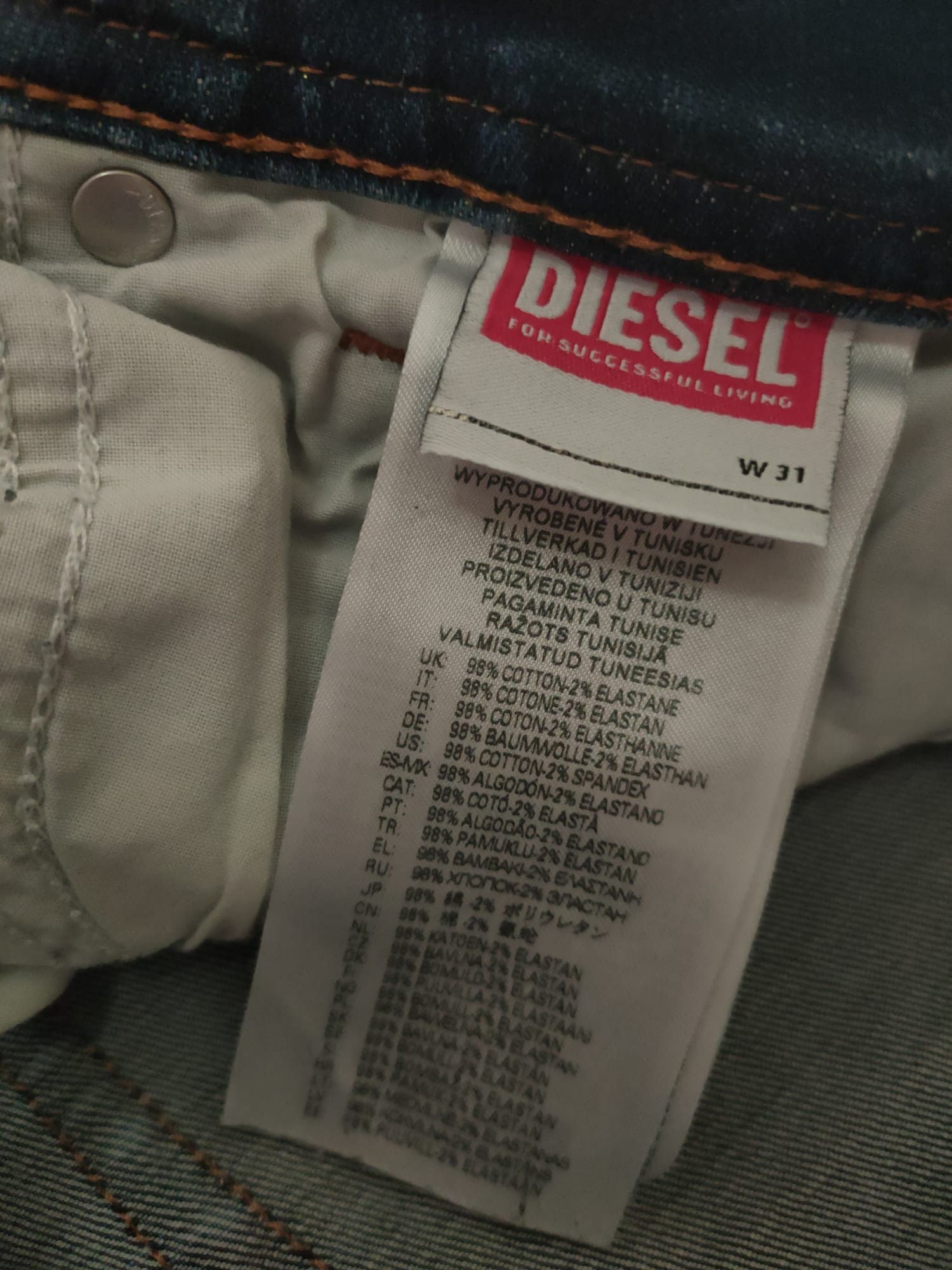 Diesel Diesel Slim Fit Blue Jeans – US 31 IT46 – Distressed Look Size US 31 - 7 Thumbnail