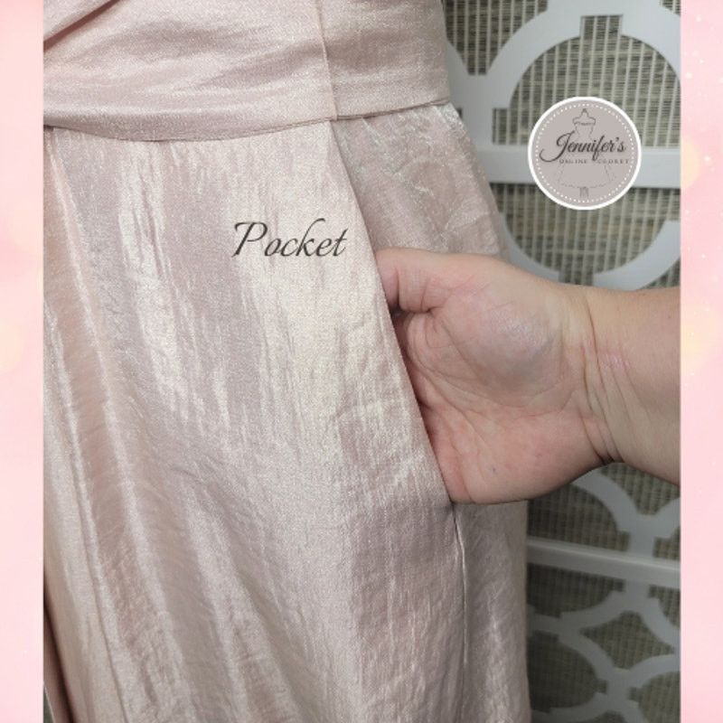 Adrianna Papell Adrianna Papell Blush Pink Shimmer Embroidered Bodice Dress Size XL / US 12-14 / IT 48-50 - 8 Thumbnail