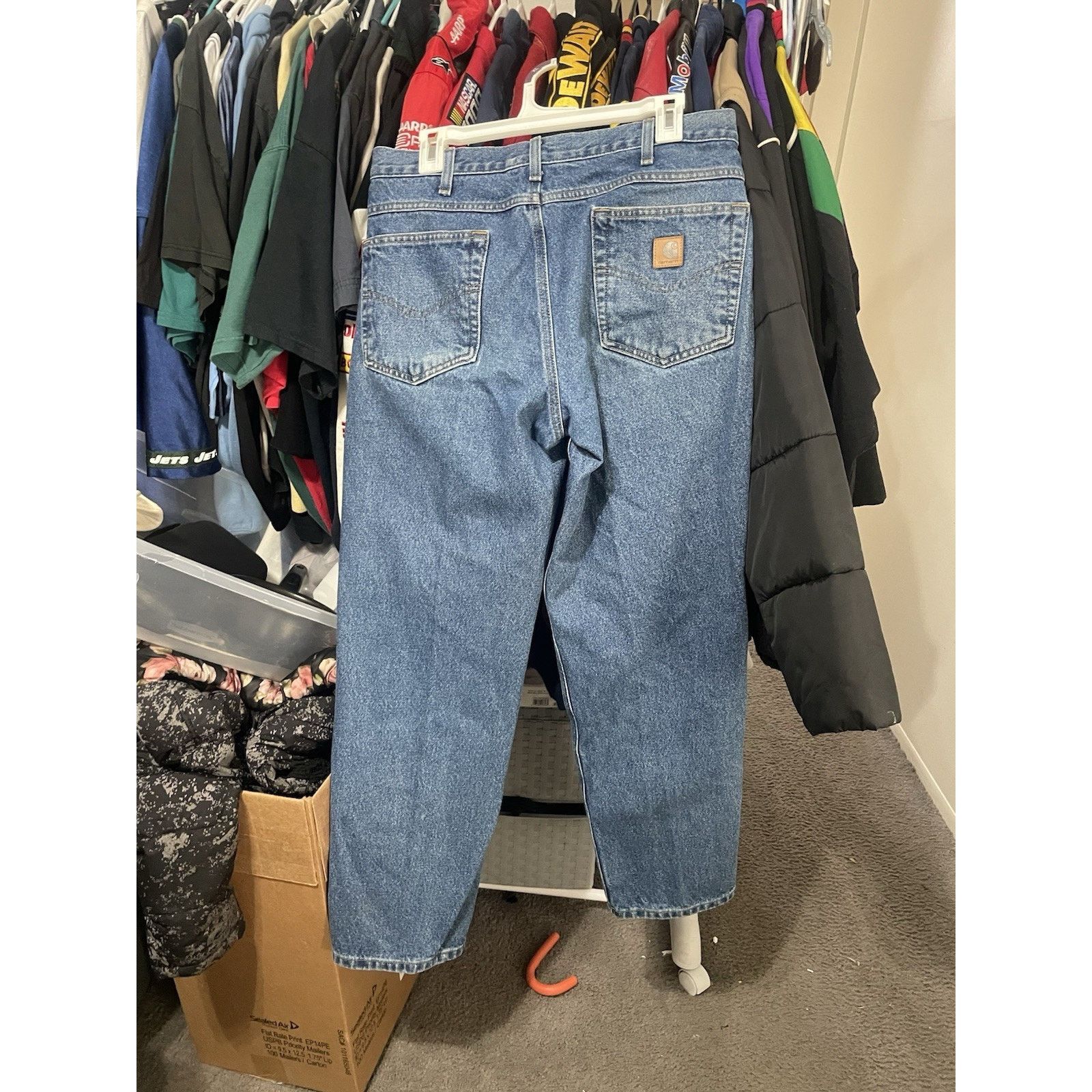 Carhartt Size 33x30- VTG Carhartt Relaxed Fit Wash Blue Work Jeans Size US 33 - 2 Thumbnail