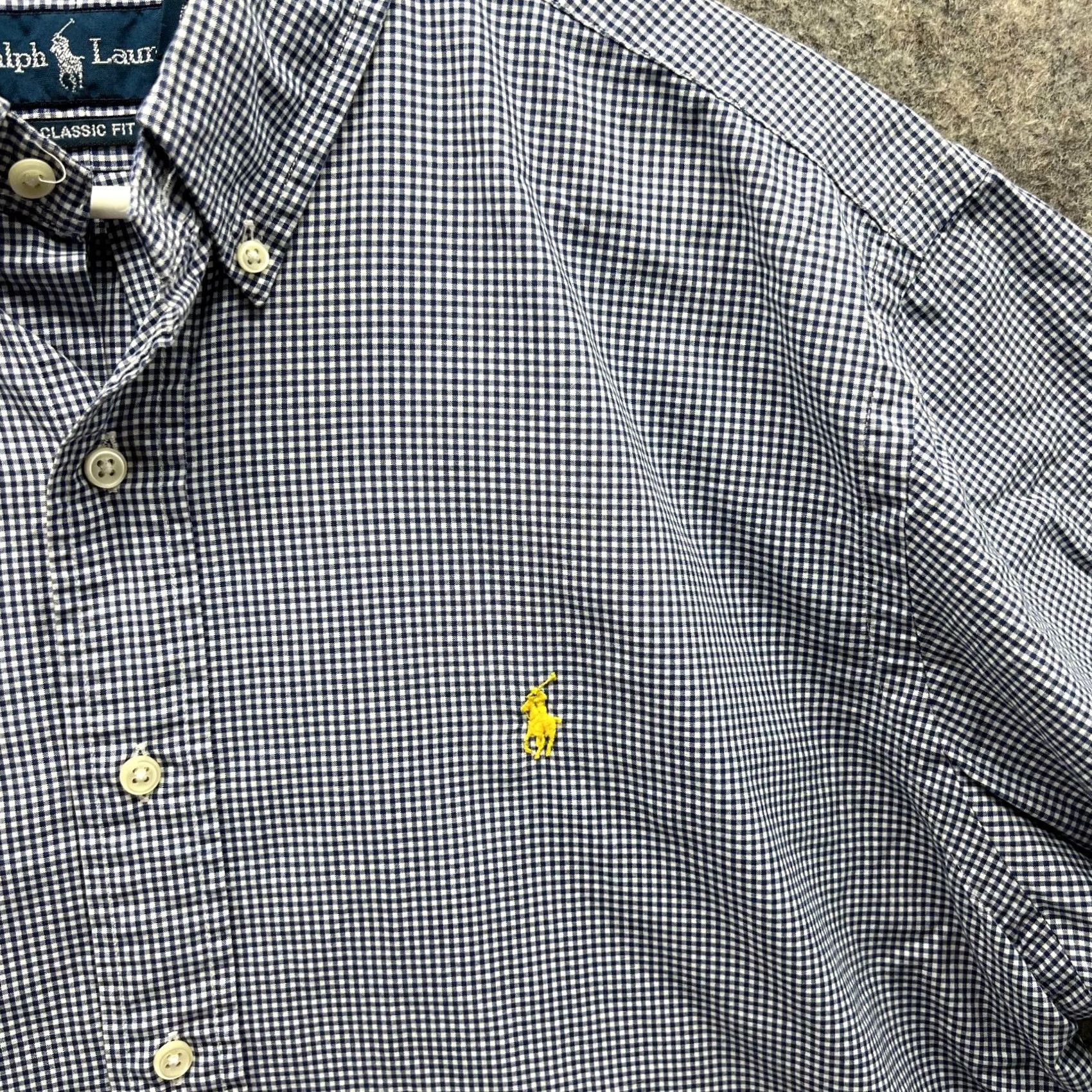 Ralph Lauren Ralph Lauren Shirt Men XL Blue Casual Button-Down Gingham Pony Short Sleeve Vtg Size US XL / EU 56 / 4 - 5 Thumbnail