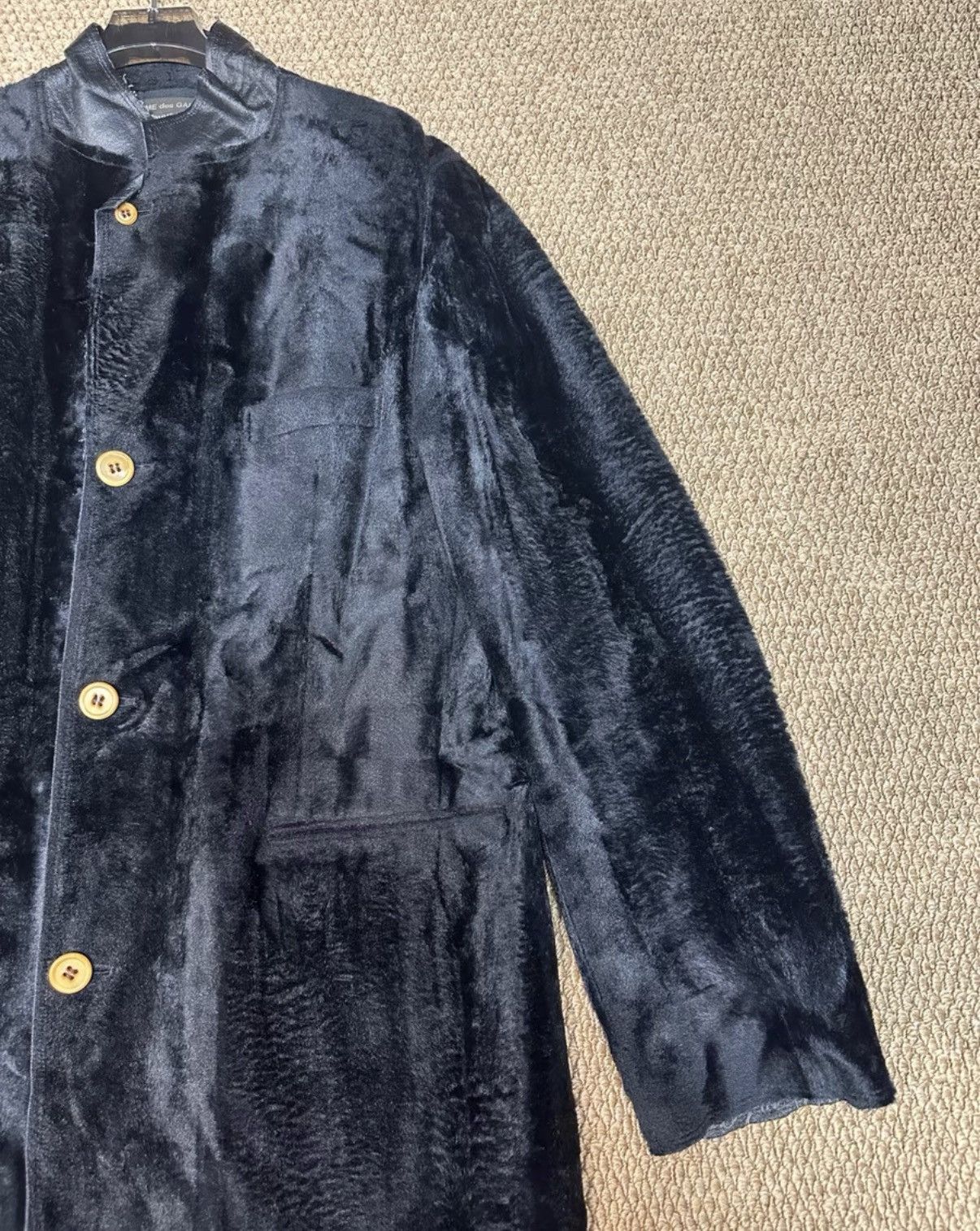 Comme des Garcons Homme Plus Comme des Garçons HOMME PLUS Black Velvet Long Coat K23 Size US L / EU 52-54 / 3 - 5 Thumbnail