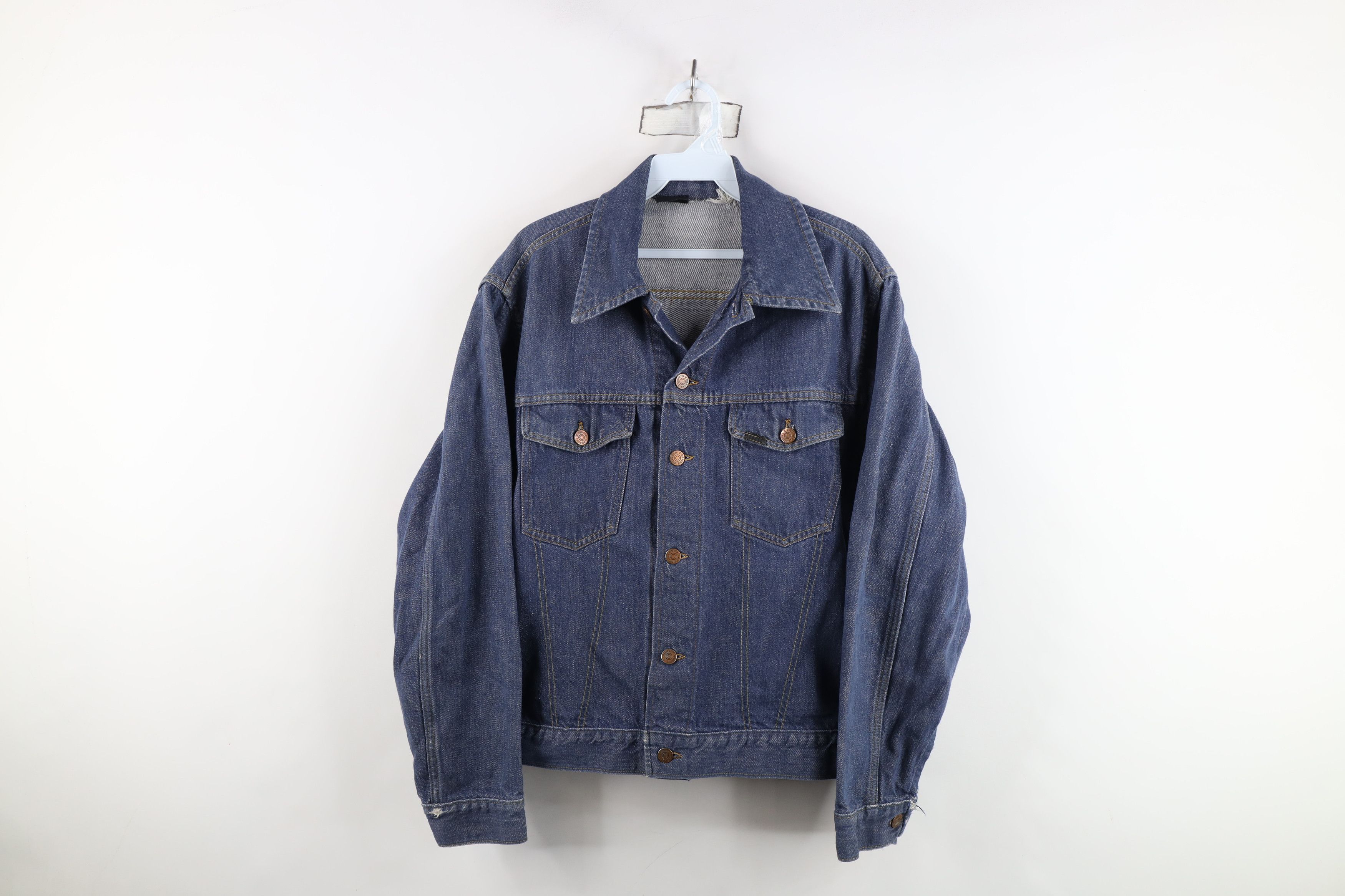 Vintage Vintage 60s Streetwear Denim Jean Trucker Jacket Blue USA Size US M / EU 48-50 / 2 - 1 Thumbnail