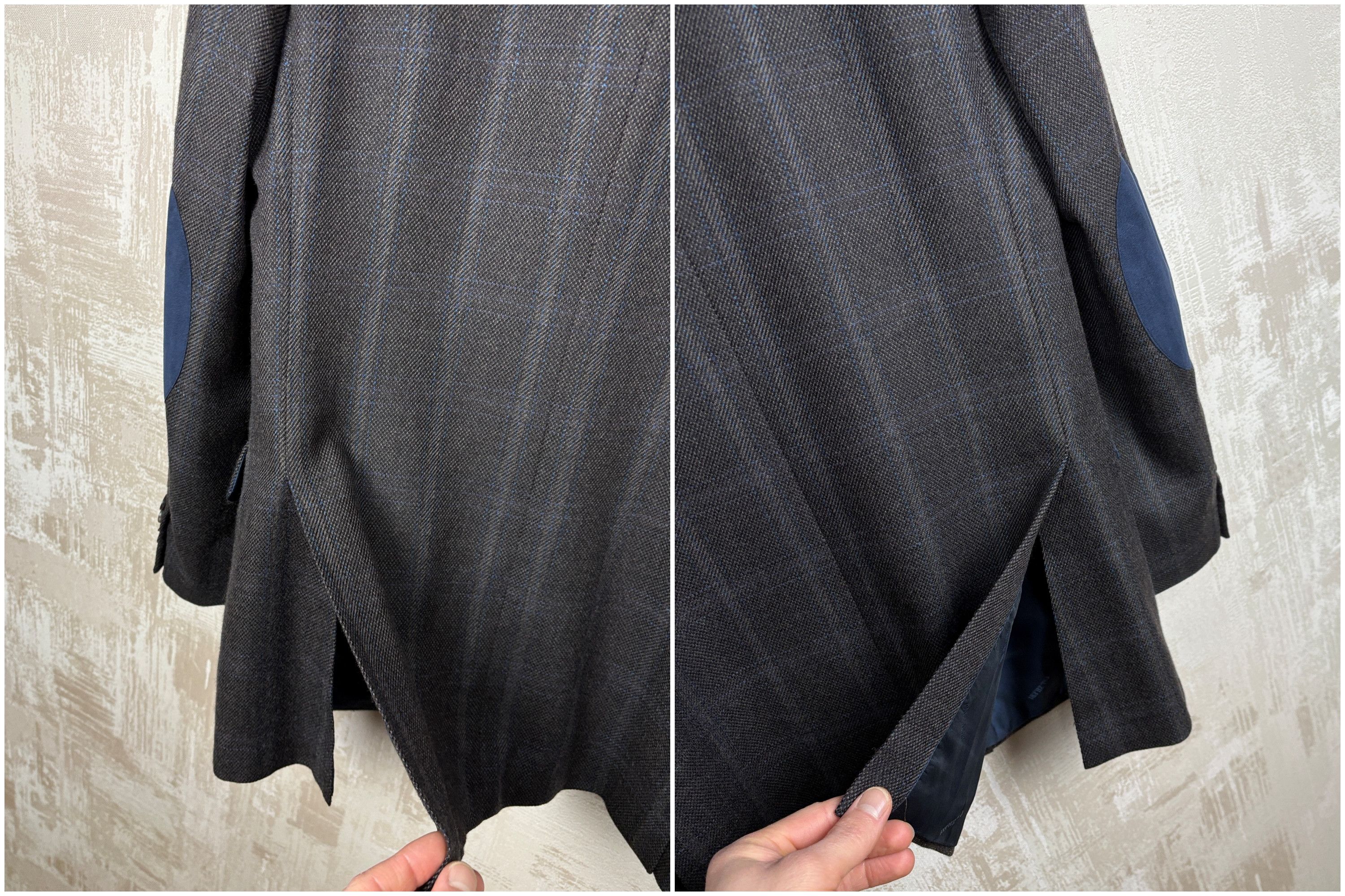 Pal Zileri Pal Zileri Wool Cashmere Check Blazer Elbow Pads EU 48 US 38 Size 38R - 18 Thumbnail