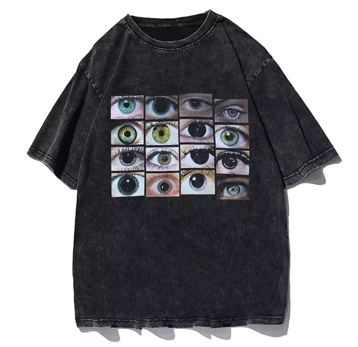 Japanese Brand Y2K Vintage Gothic World Eyes Print Washed T-Shirt Size US L / EU 52-54 / 3 - 1 Thumbnail